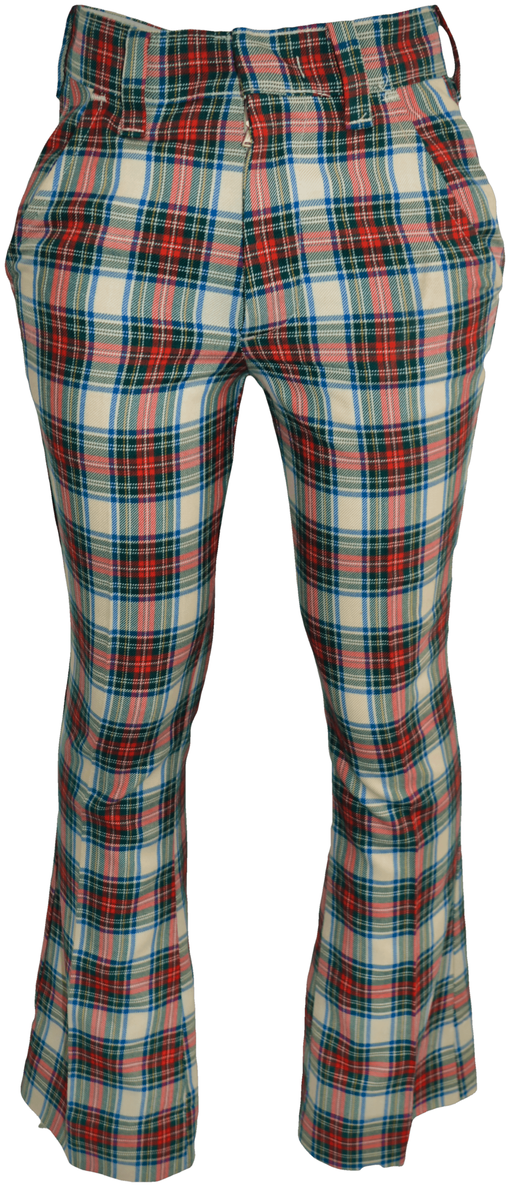 blue and red plaid pants