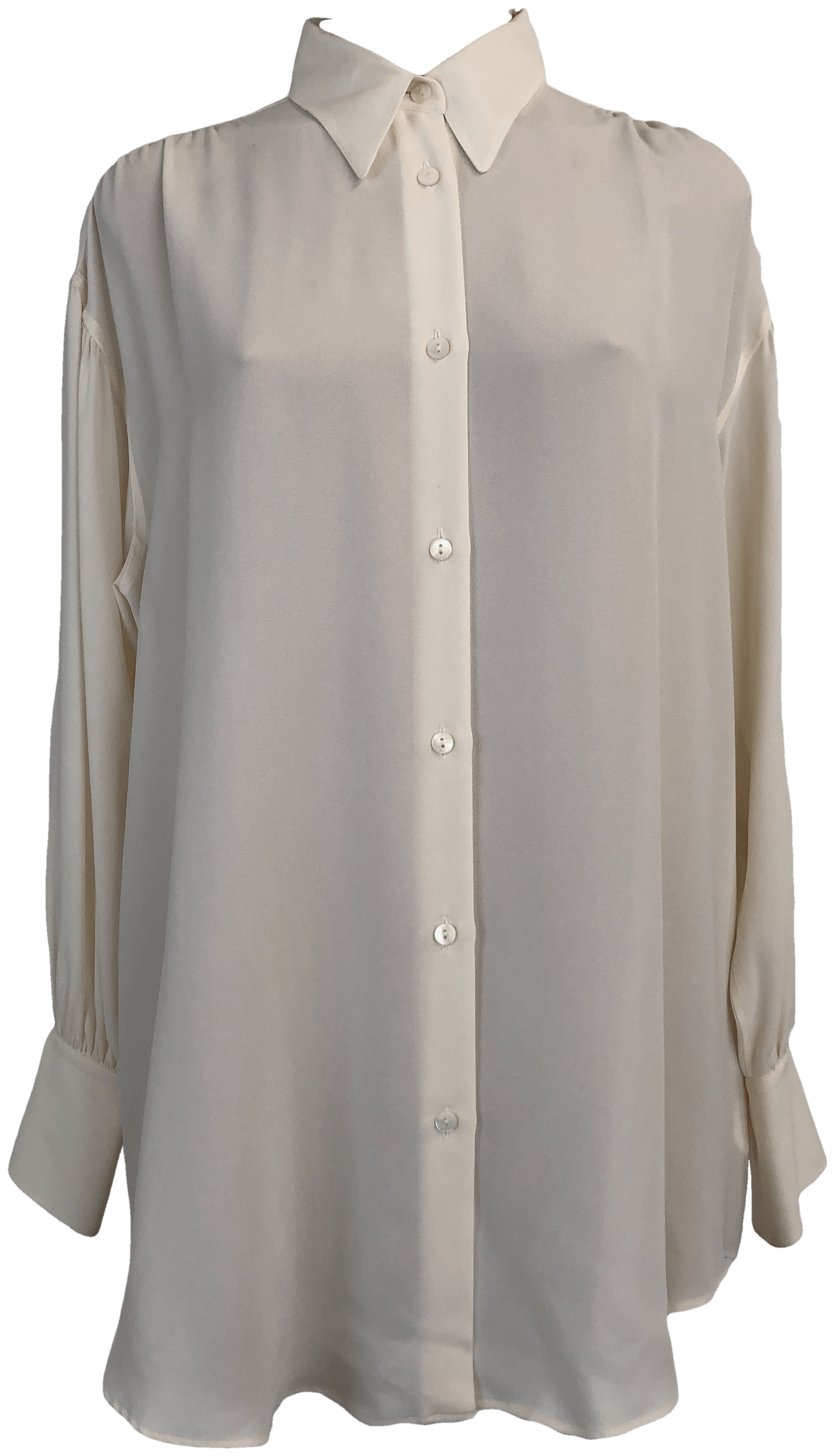 Vintage 90's Ivory White Silk Button Up Shirt by Jil Sander - Free ...