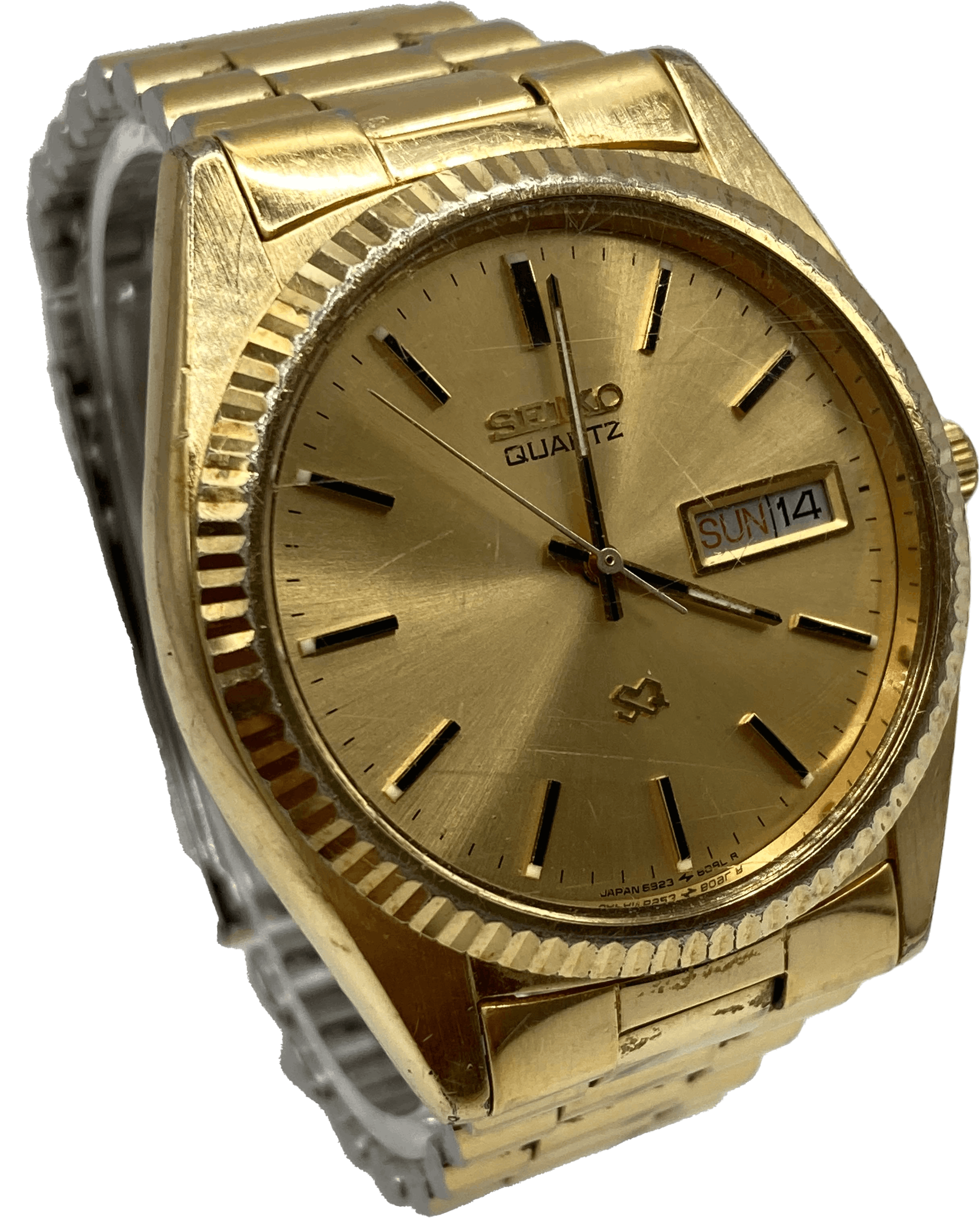 90s Men's Gold Tone Day Date Dial Vintage Watch By Seiko | Shop THRILLING