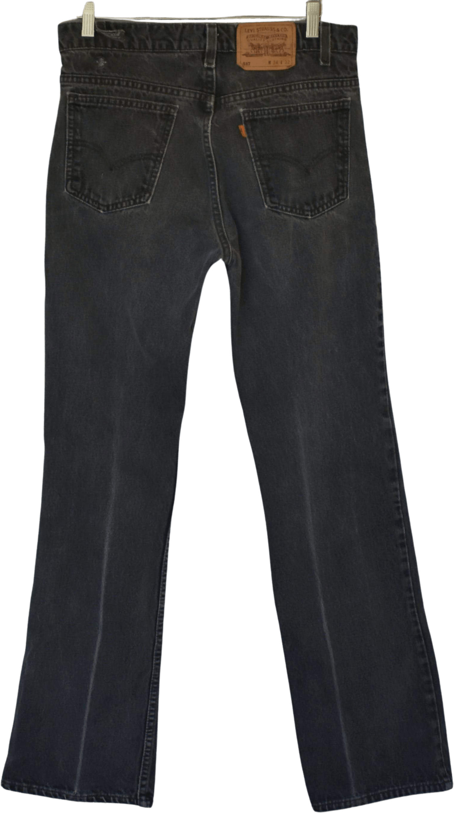 Vintage 90's Orange Tab Black Denim Jeans by Levi's 517 | Shop THRILLING