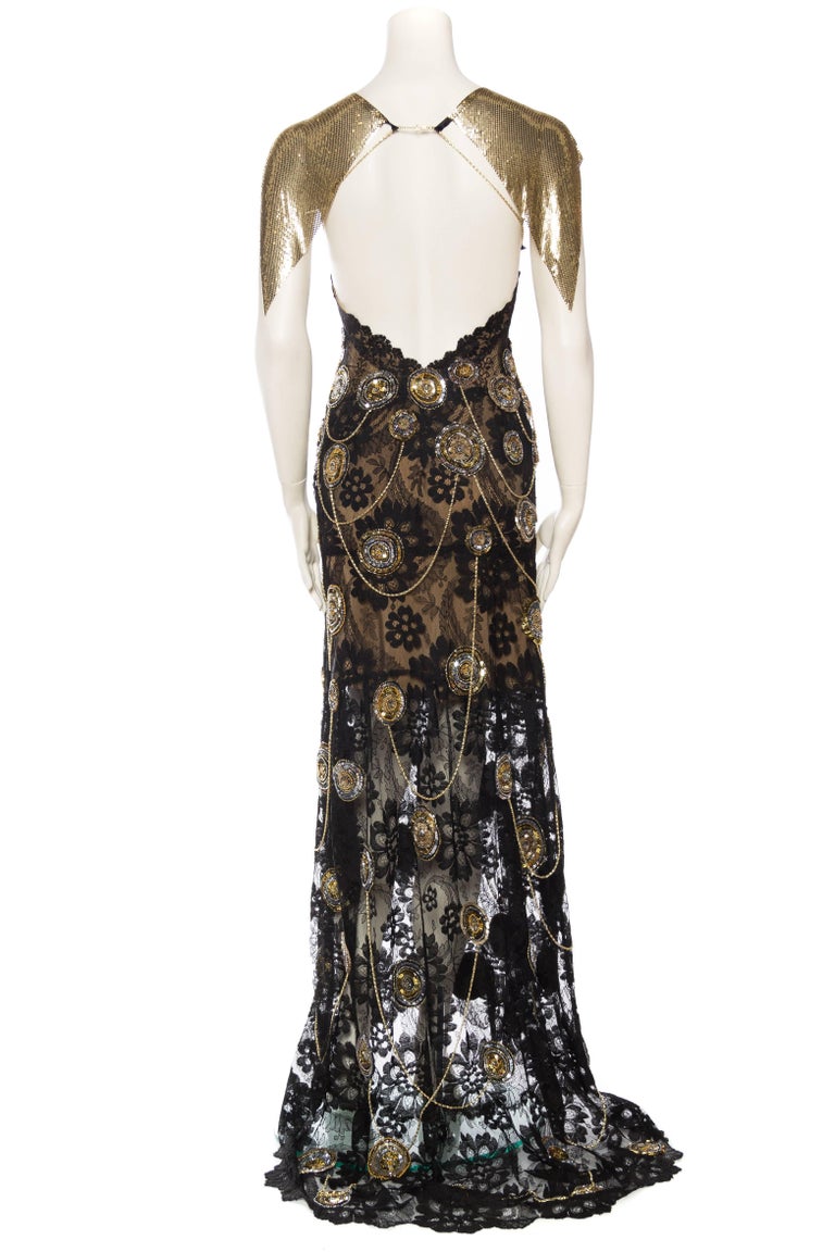 Vintage X Unleashed Gown Made From 20s Lace with Bindis Chain, & Metal ...