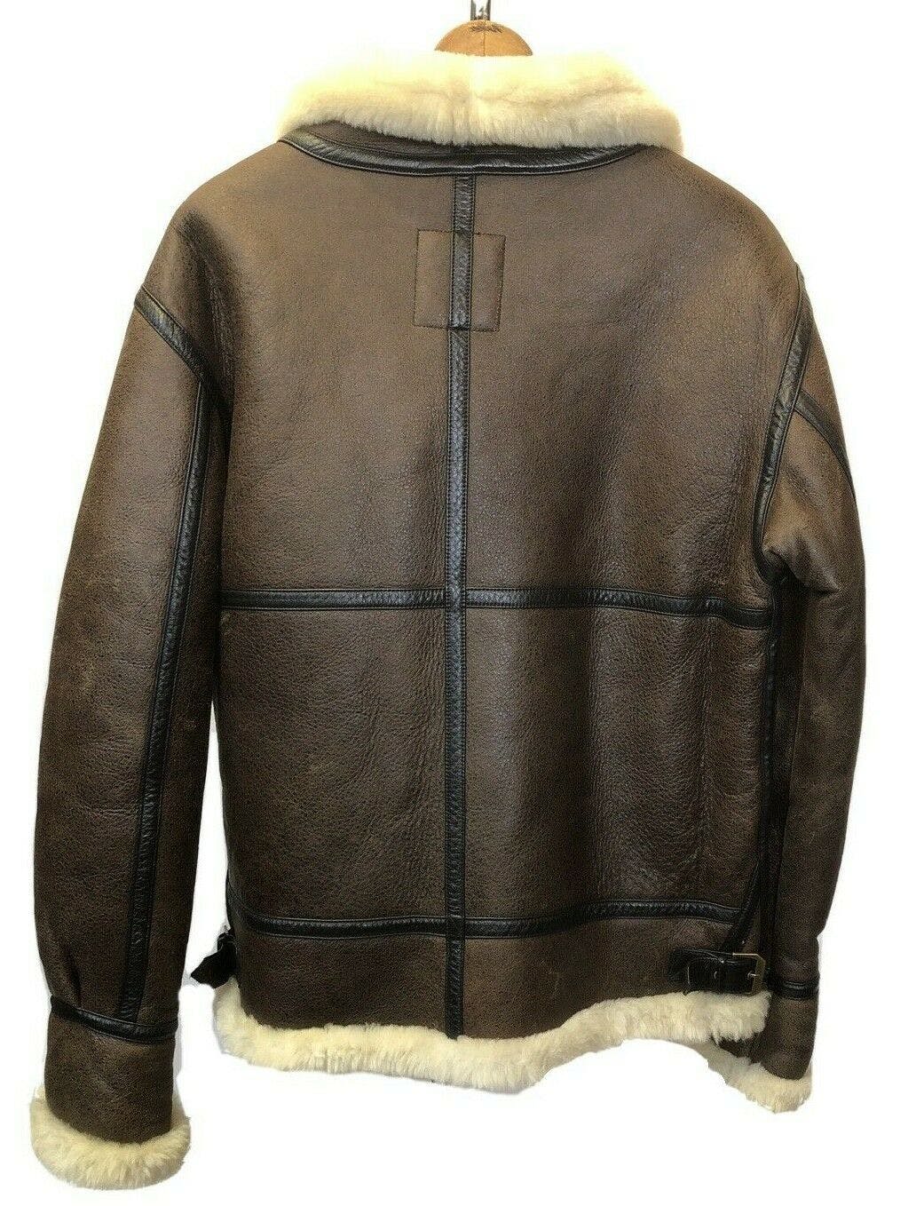 Vintage 00's B3 Flight Bomber Leather Sheepskin Jacket by Alpha ...