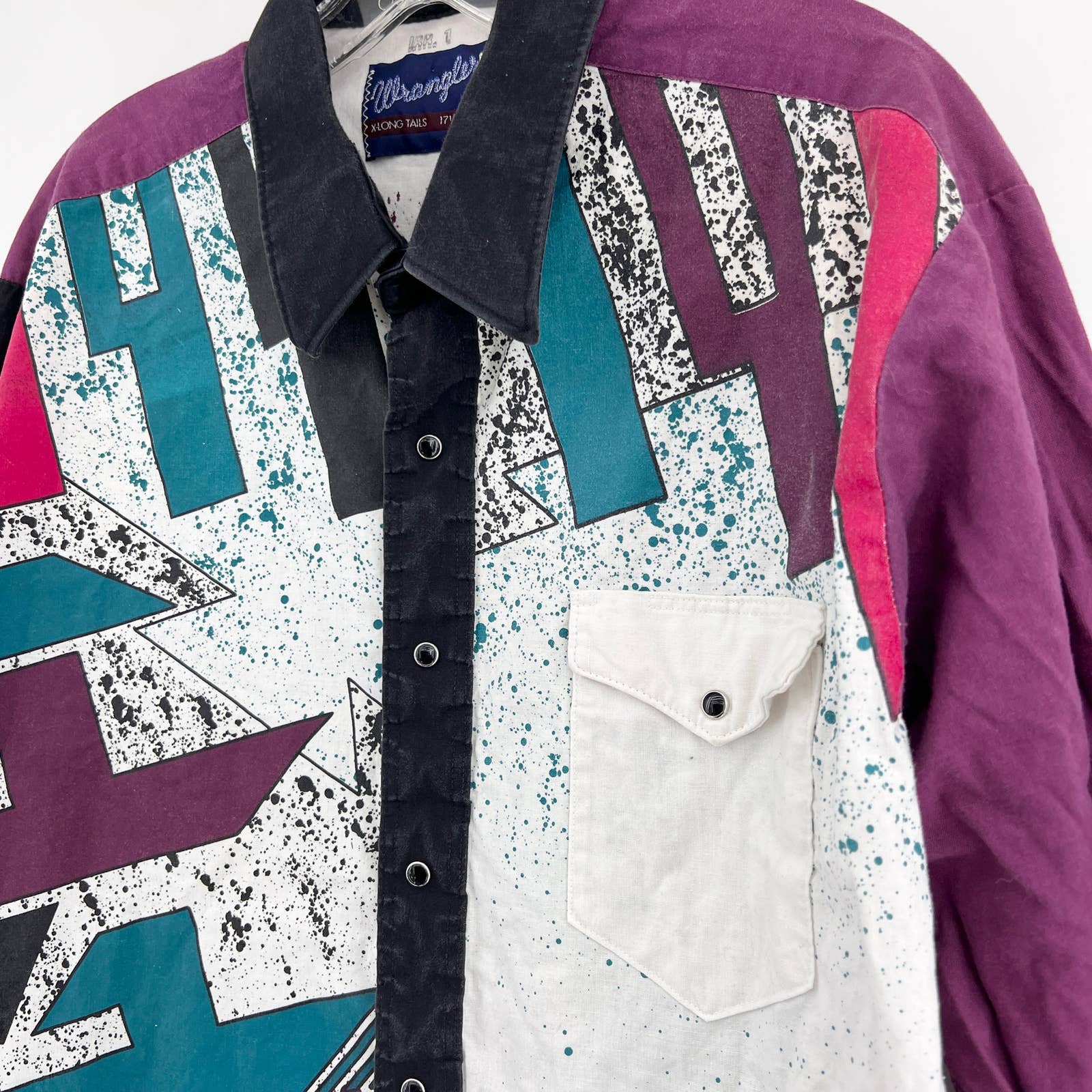 Vintage Wrangler 90s White Purple Southwest Splatter Western Shirt by  Wrangler | Shop THRILLING