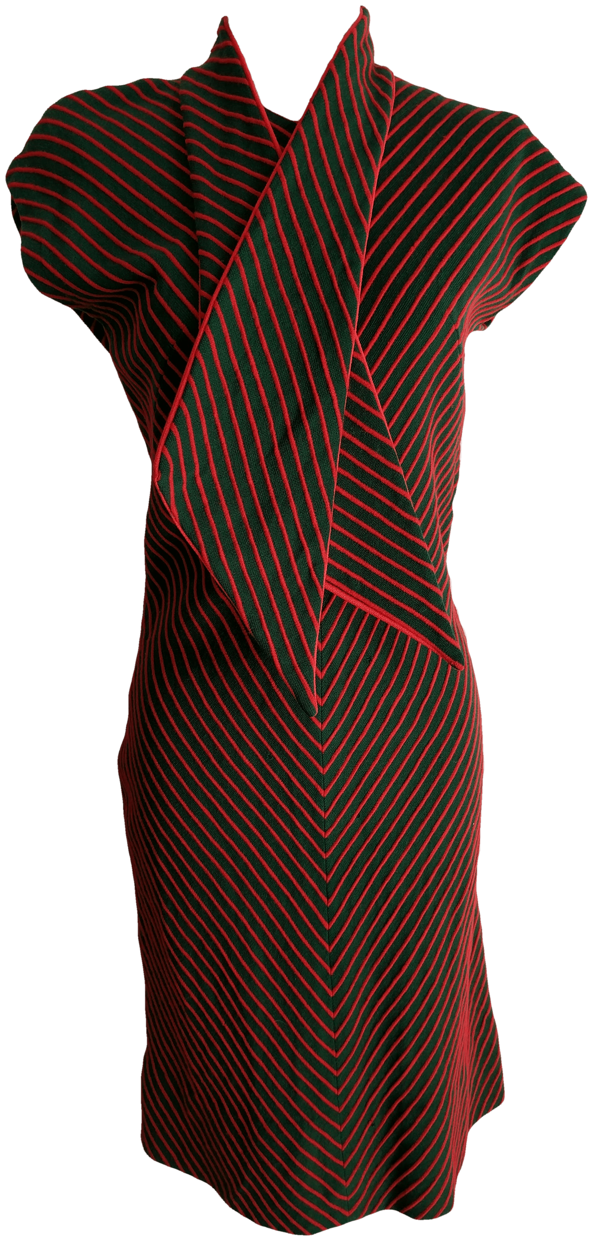 red and green striped dress