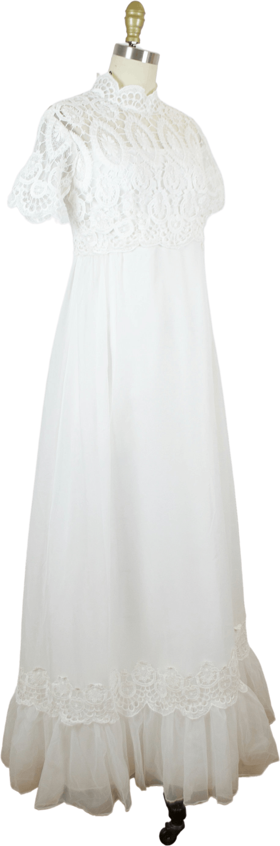 Vintage 70's Boho High Neck Wedding Dress | Shop THRILLING