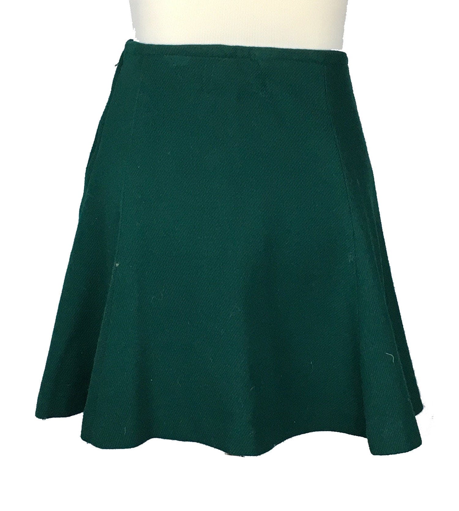 Vintage 60's/70's Dark Green Wool Mini Skirt | Shop THRILLING