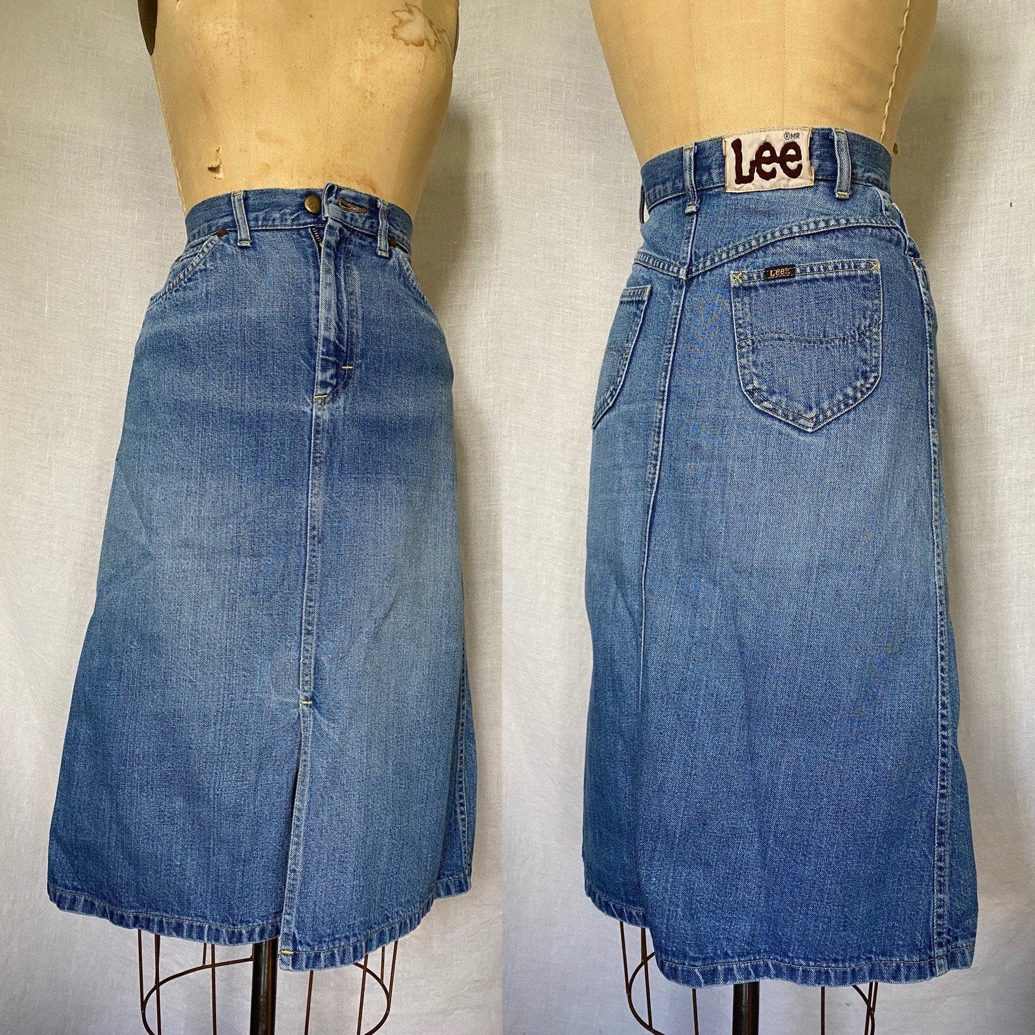 Vintage High Waisted Denim Skirt | Shop THRILLING