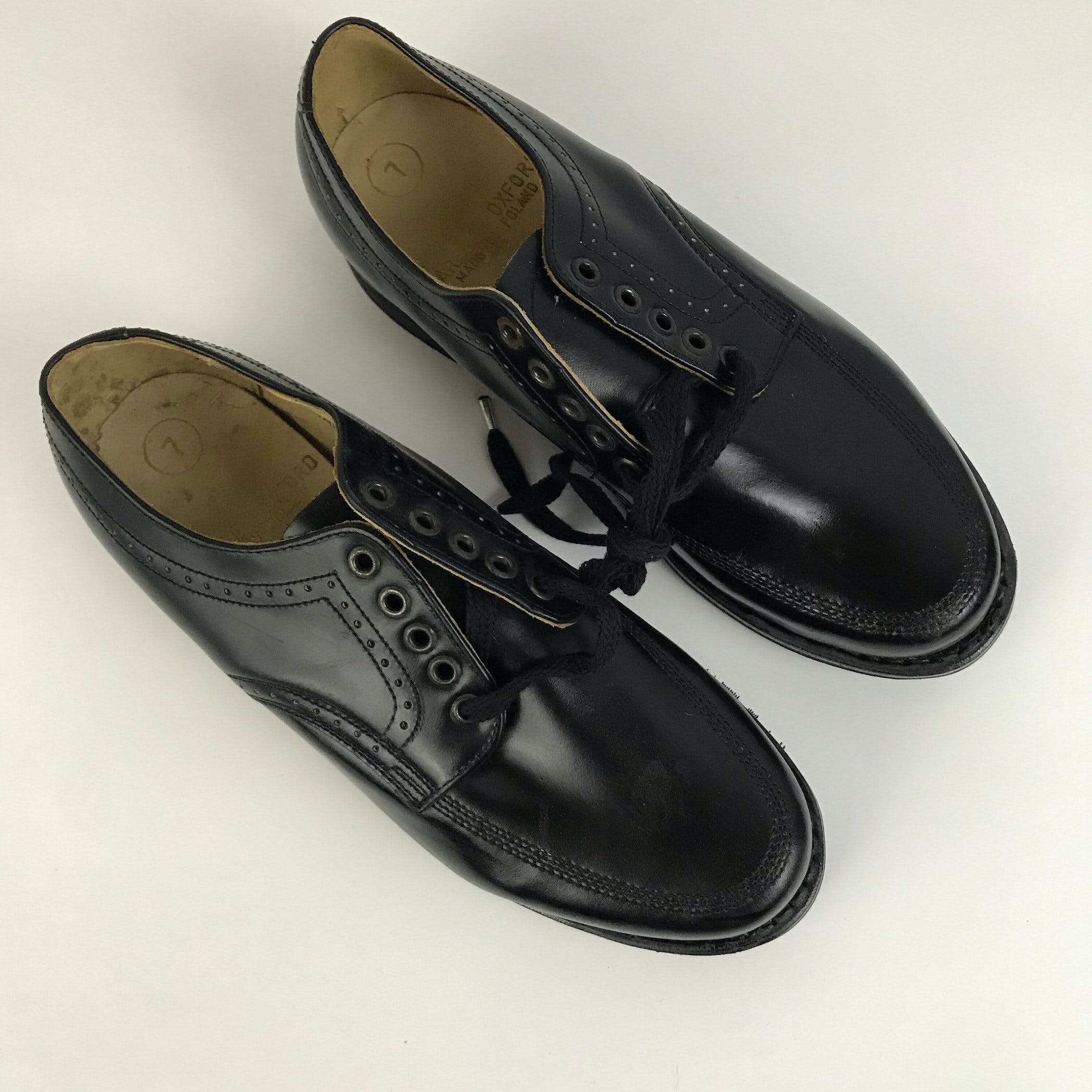 Vintage 60’s Black Leather Lace Up Oxfords by Garage Oxford | Shop ...