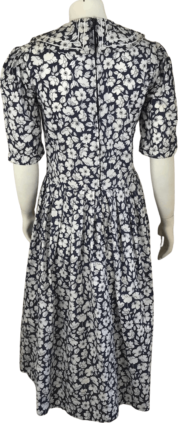 Vintage 80’s Floral Sailor Collar Bow Dress by Laura Ashley | Shop ...