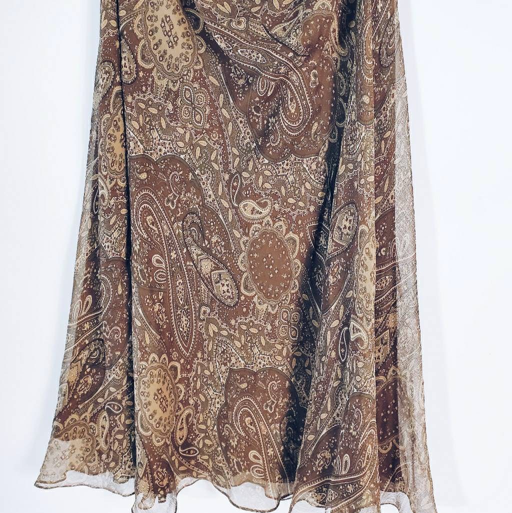 Vintage 90’s Brown Paisley Print Skirt by Lauren Ralph Lauren | Shop ...