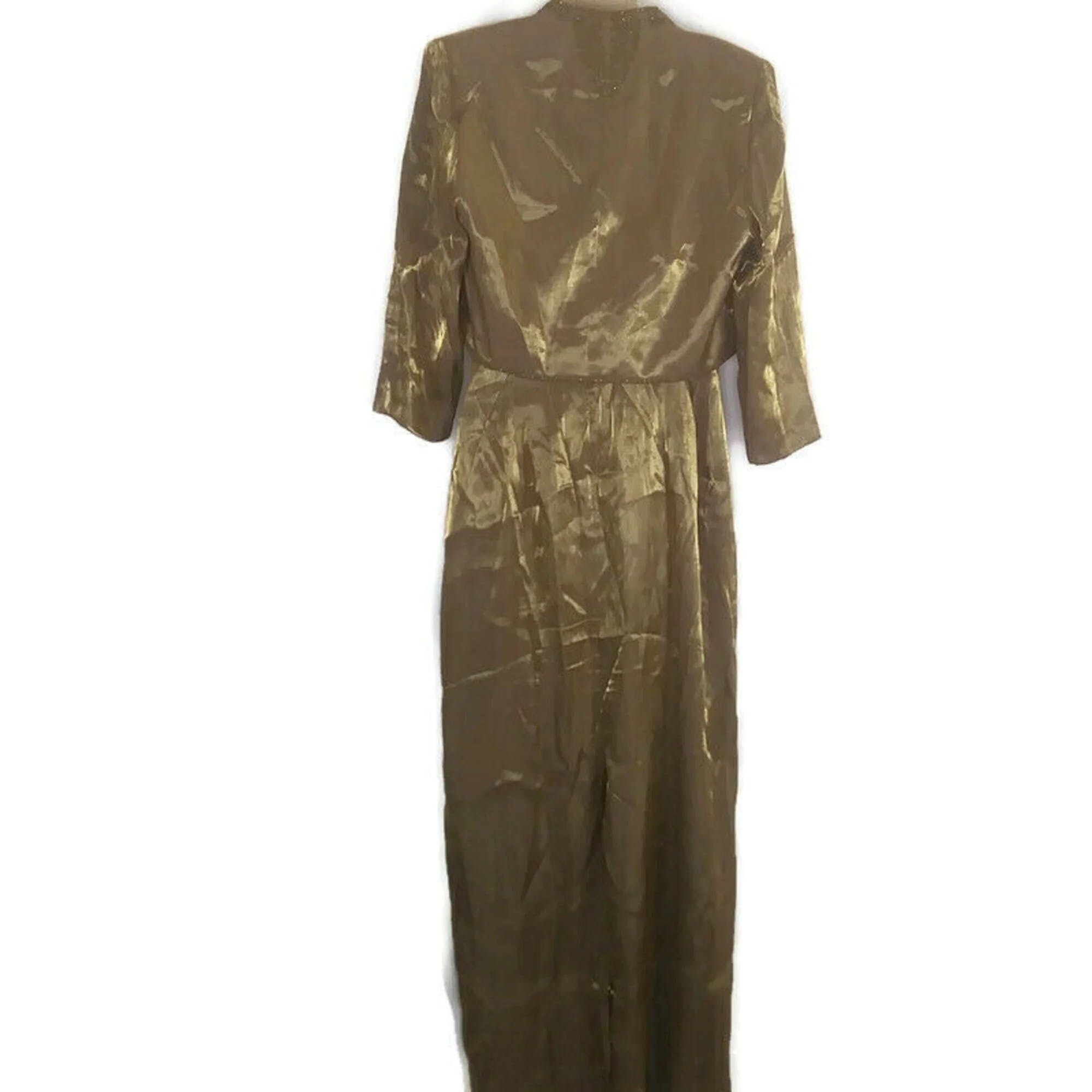 Vintage 80’s Two Piece Copper Bronze Metallic Evening Gown and Shrug by ...