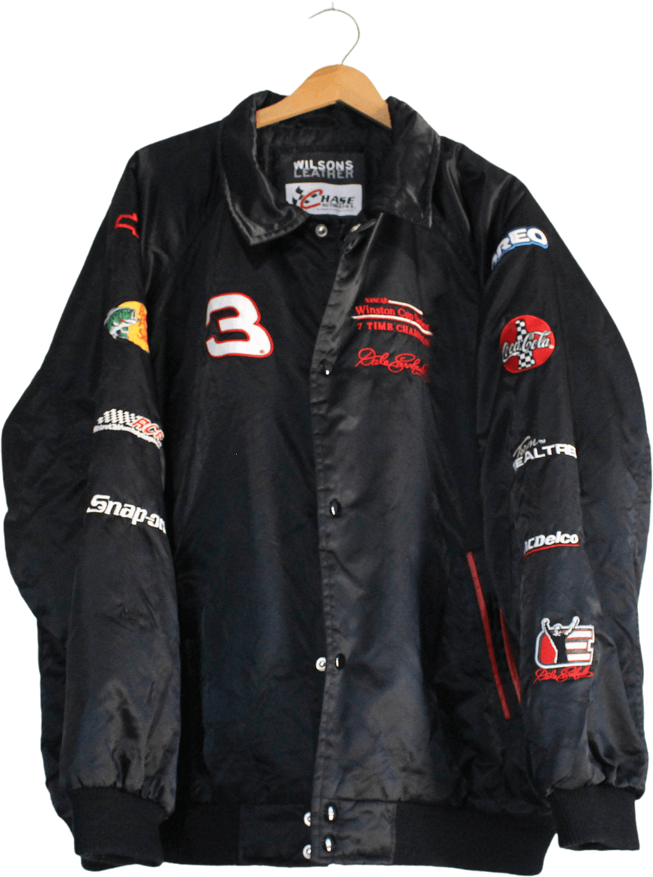 Vintage Black Dale Earnhardt Winston Cup Nascar Champion Leather Jacket ...