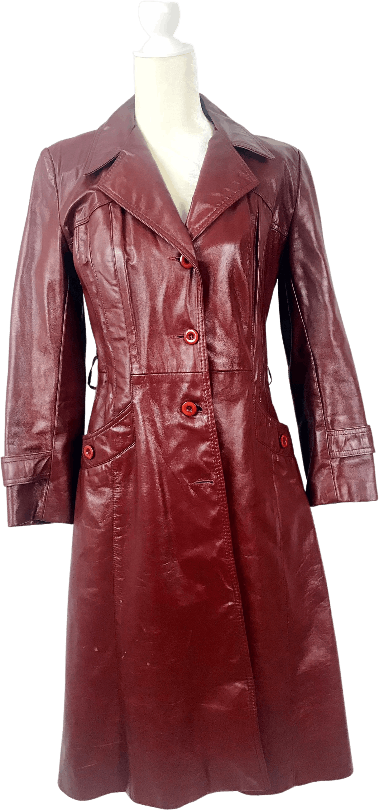 Vintage 70's Merlot Leather Trench Coat | Shop THRILLING