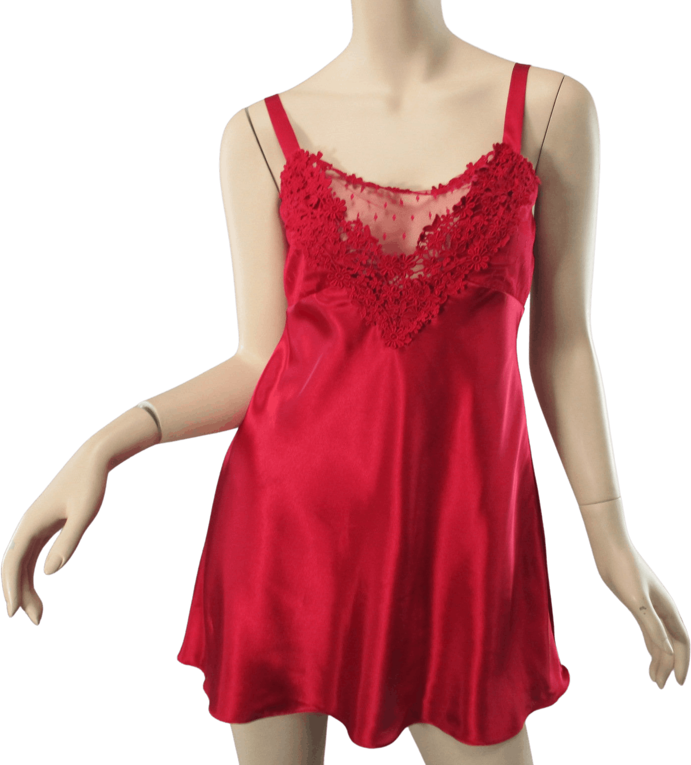 Vintage 80's Red Lace Lingerie Babydoll Nightie by Flora Nikrooz - Free ...