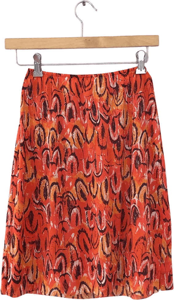 Vintage 70’s Orange Feather Print Skirt by VERA for Formfit Rogers ...