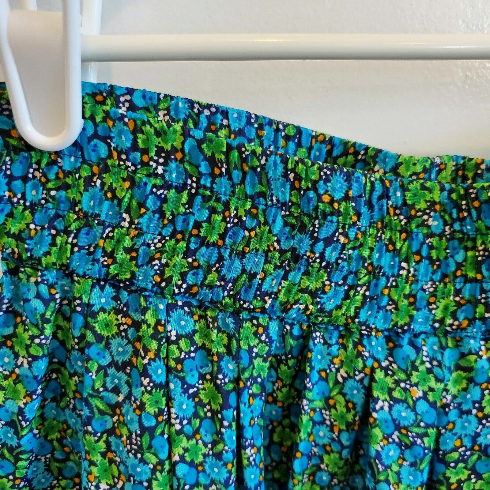 Vintage Green and Blue Floral Silk Maxi Skirt by Adam Douglass | Shop ...