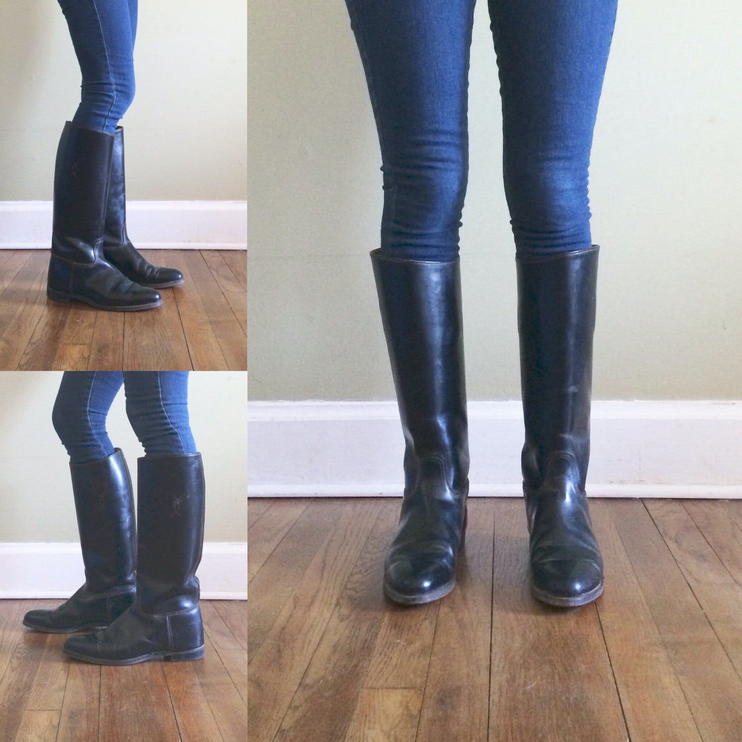 Vintage Black Leather Equestrian Riding Boots | Shop THRILLING