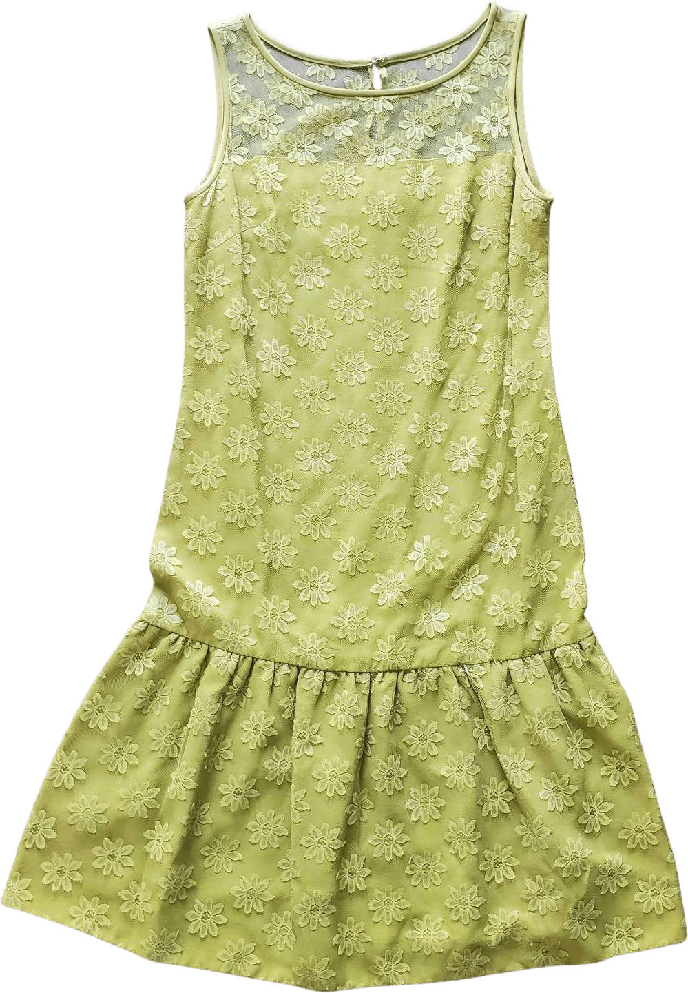 Vintage 50’s/60’s Green Lace Floral Print Drop Waist Dress by Tammy ...
