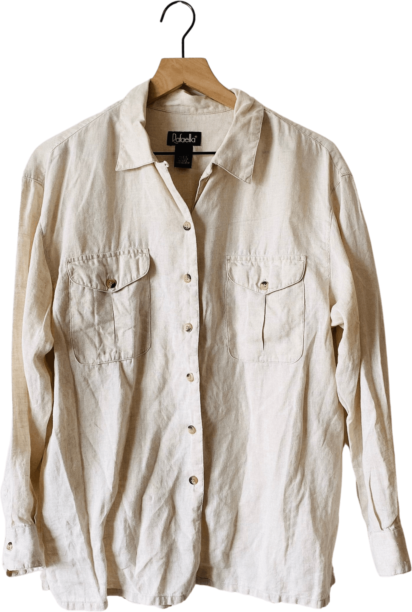 Vintage 90’s Oatmeal Linen Blouse by Rafaella | Shop THRILLING