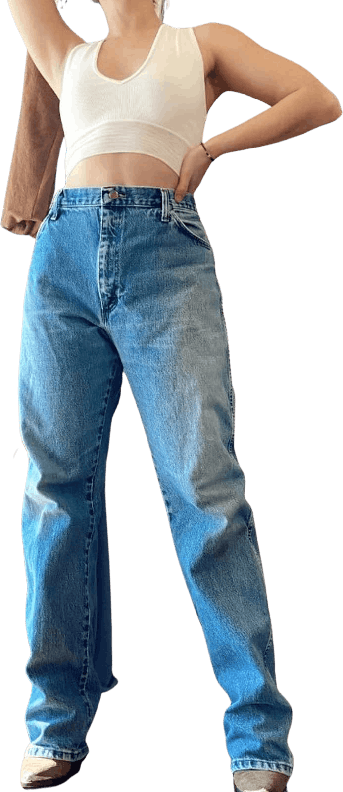 Vintage 90's Cowboy Cut Straight Fit Denim Jeans by Wrangler | Shop ...