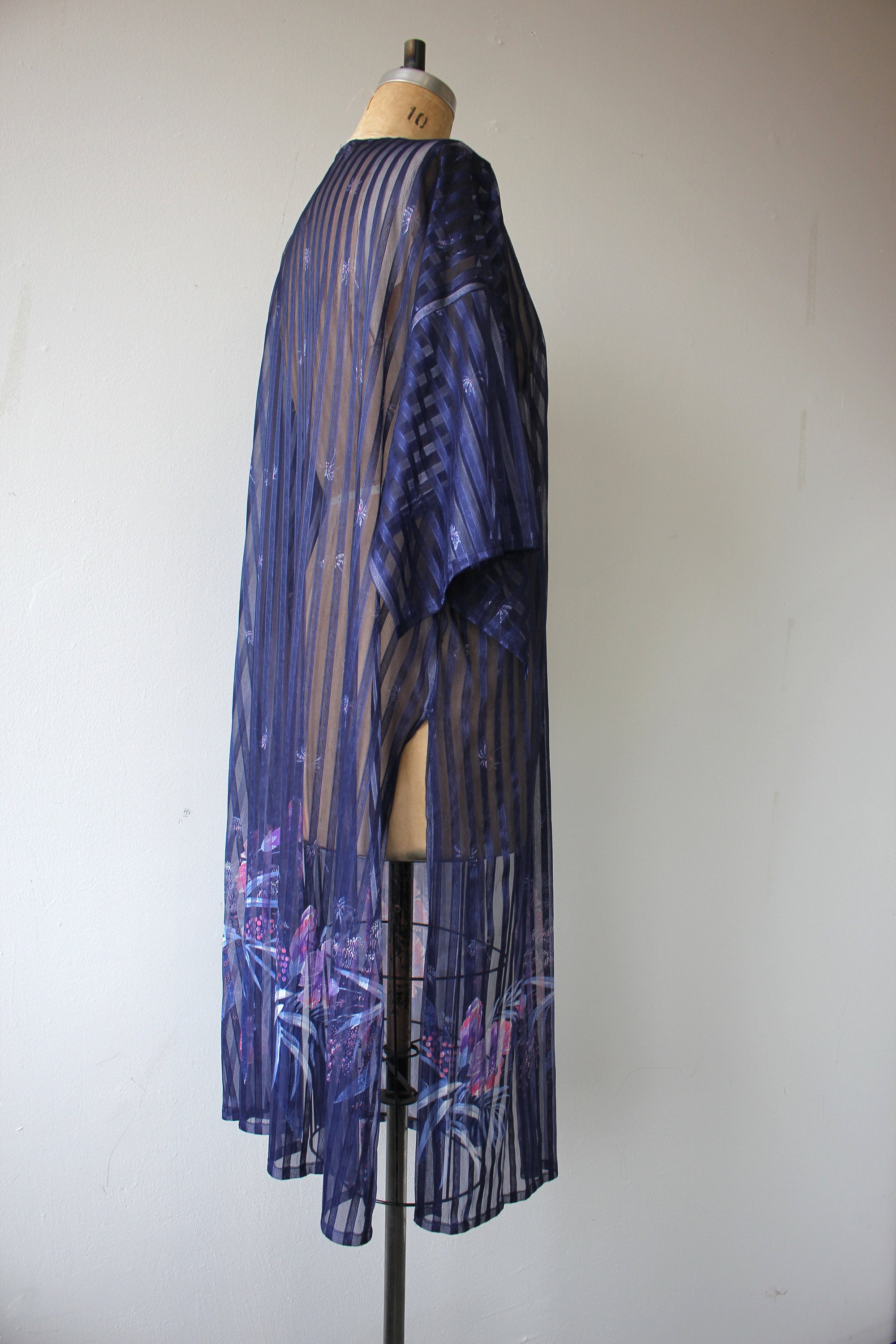 Vintage 70's Sheer Blue Striped Duster | Shop THRILLING