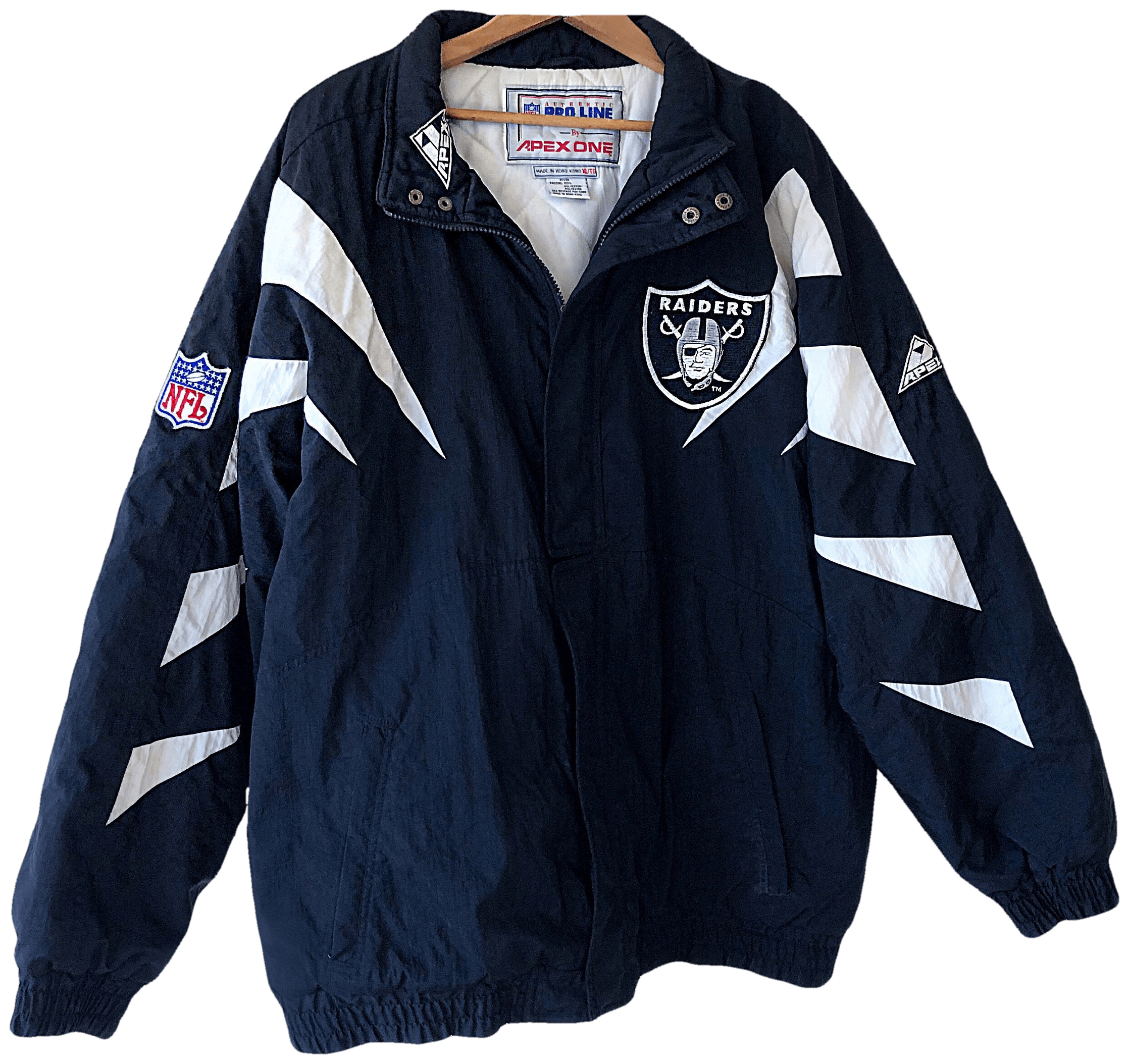 Vintage 90's Oakland Raiders Football Zip Up Puffer Jacket by Pro-Line ...