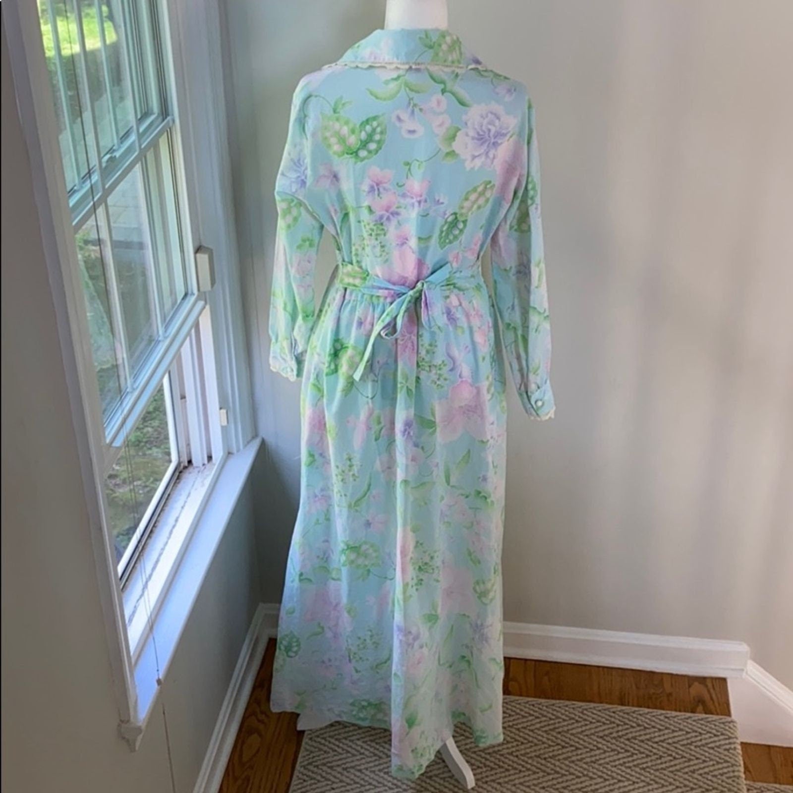 Vintage 60s/70s 60s Evelyn Pearson Floral Maxi Housedress By Evelyn ...