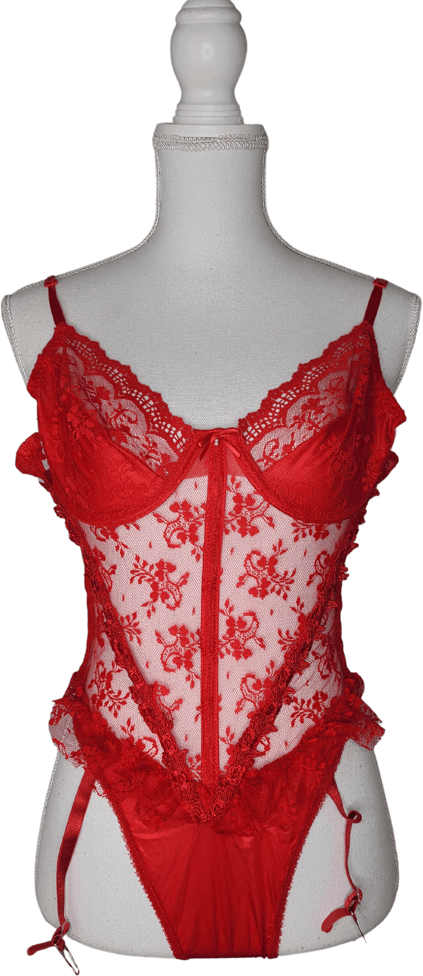 Vintage Smokin Red Lingerie Bodysuit By Shirley Of Hollywood Shop