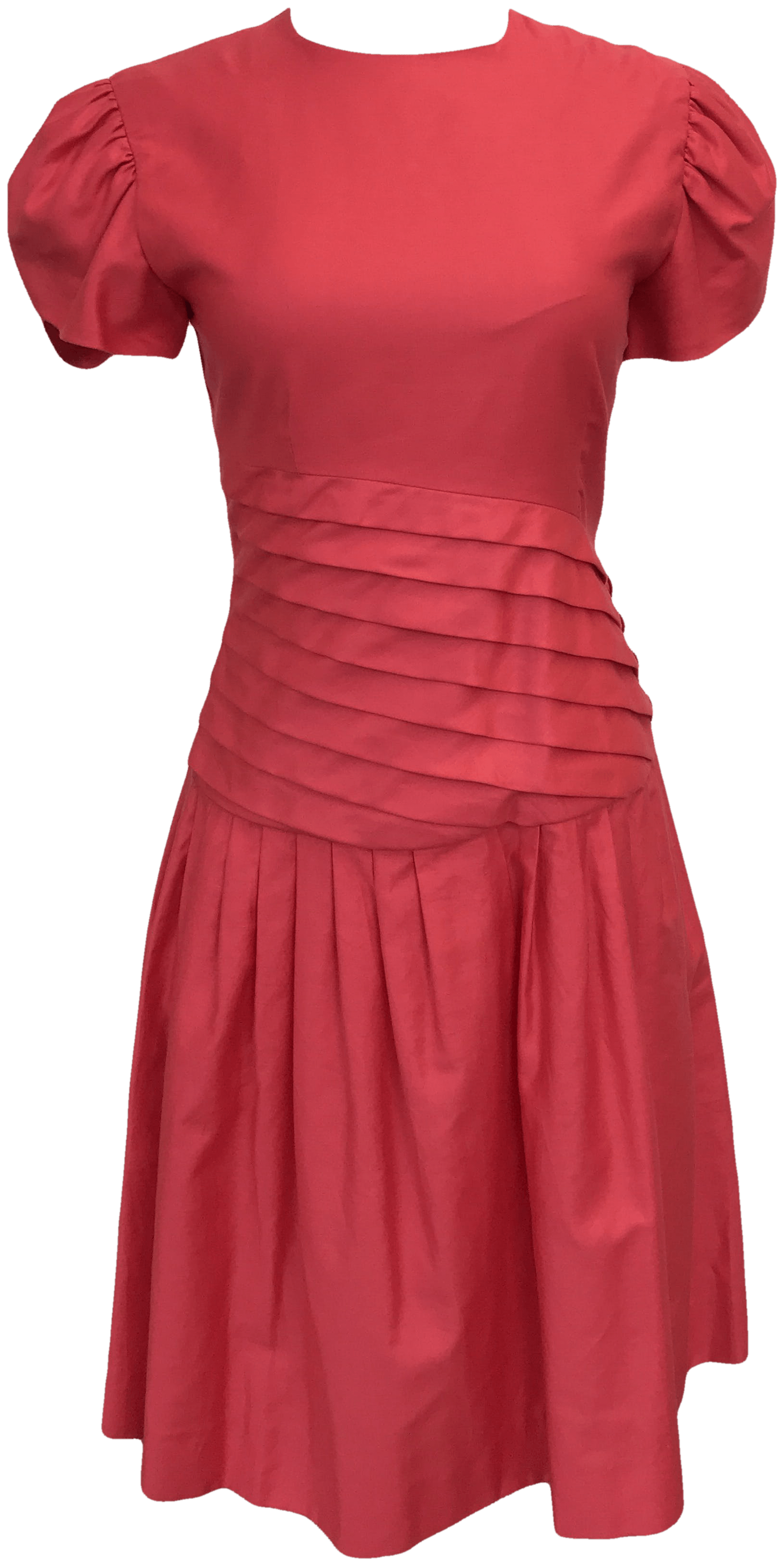 pink drop waist dress