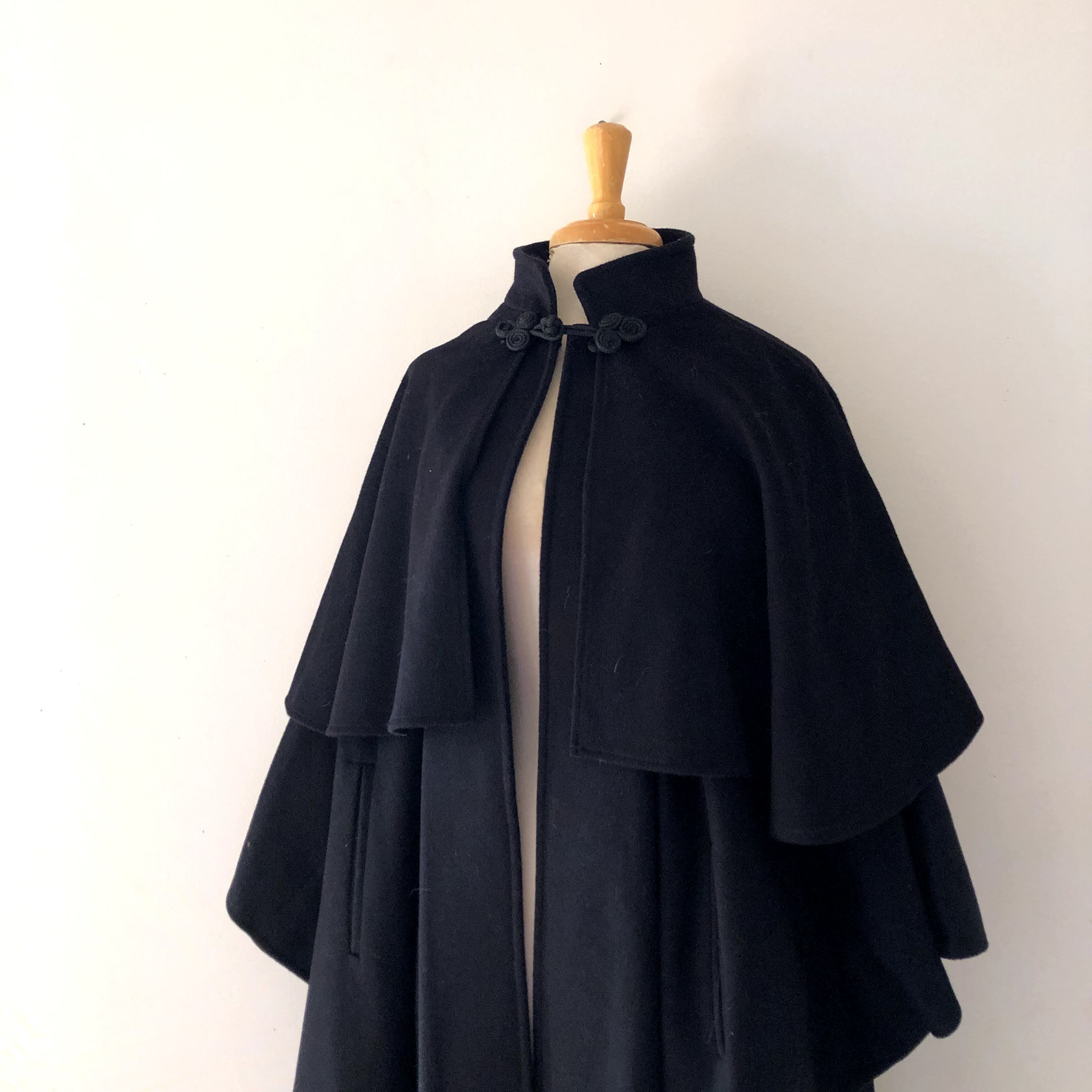Vintage 80’s Wool Victorian Style Tiered Cape Coat by Capri - Free ...