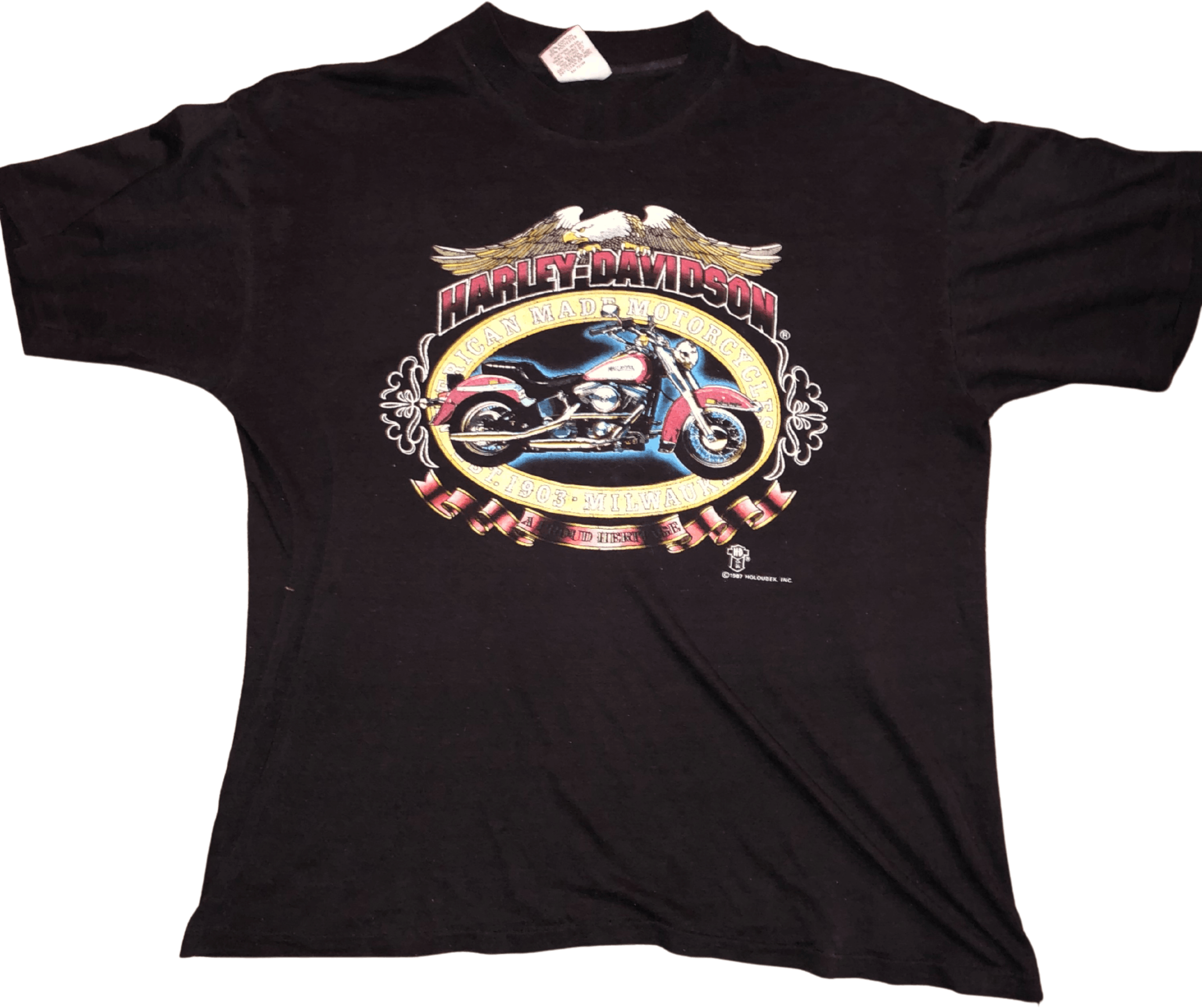 Vintage 80’s Harley Davidson T-Shirt by Holubek - Free Shipping - Thrilling