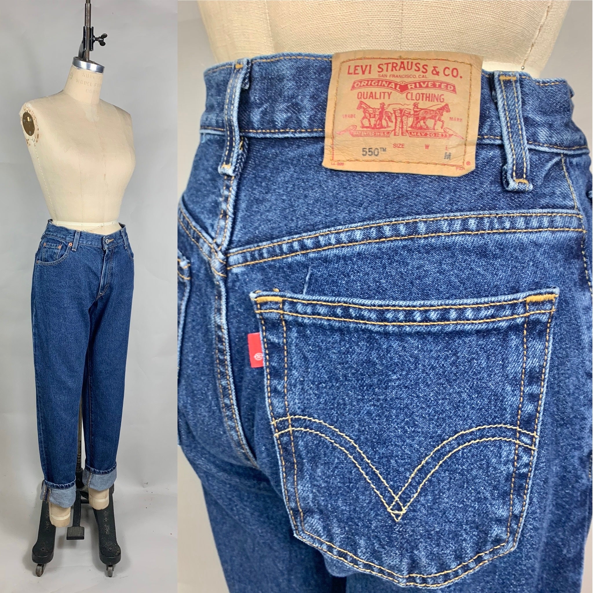 Vintage 90s High Waist Levis 550 Tapered Relaxed Mom Jeans By Levis | Shop  THRILLING