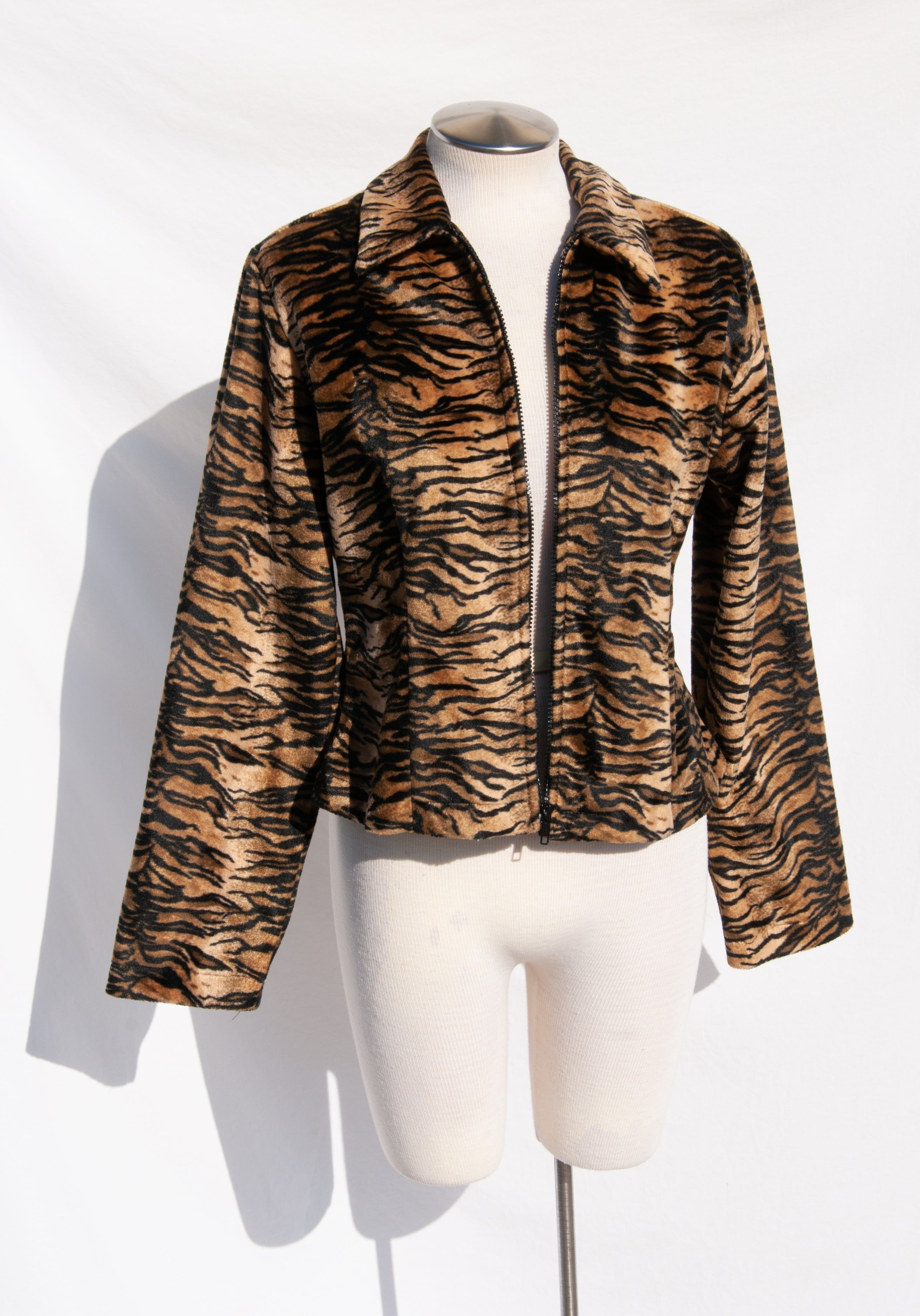 Vintage Selene Sport Fuzzy Brown Black Tiger Print Jacket | Shop THRILLING