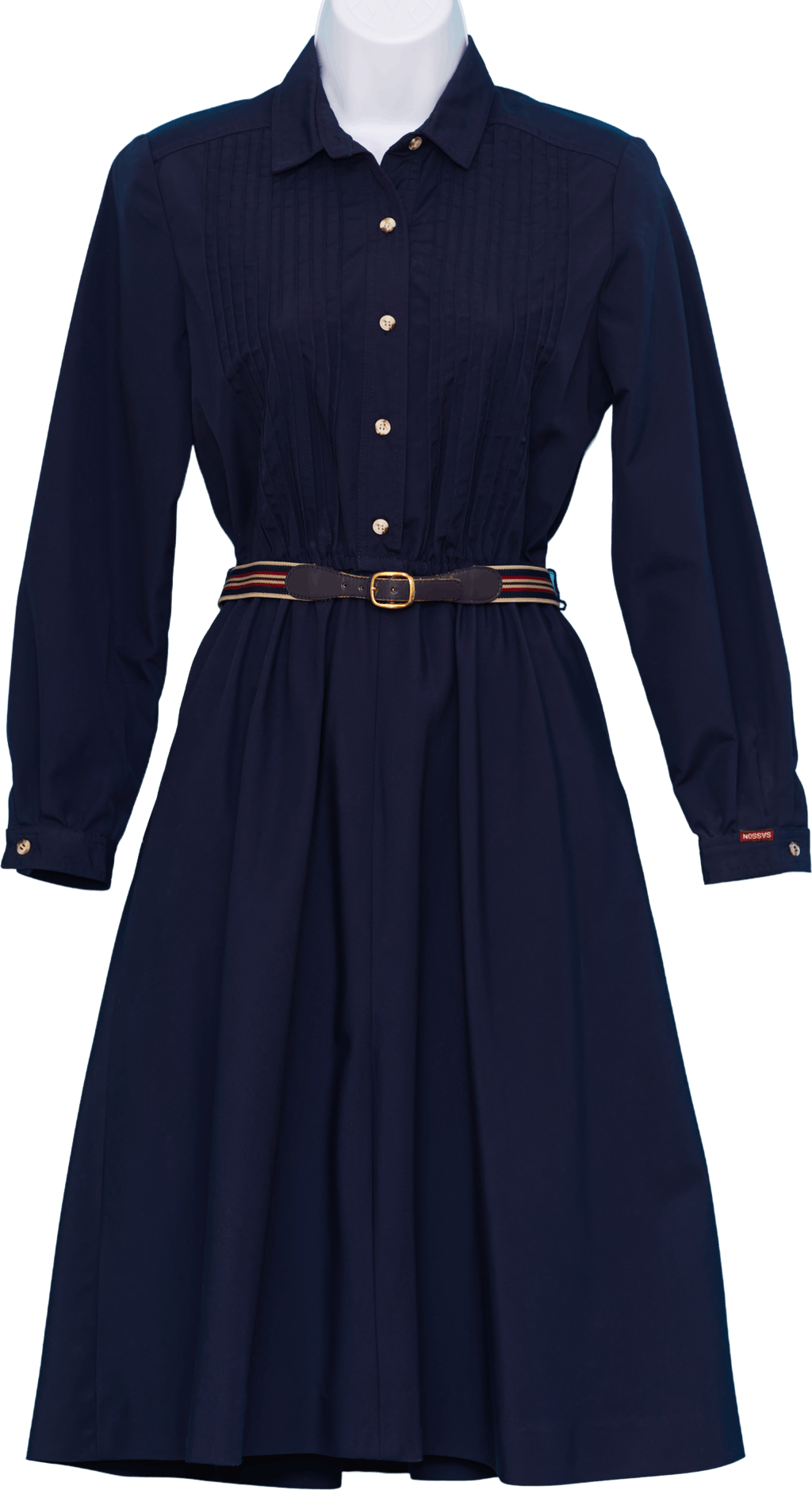 Vintage 80’s Navy Blue Dress | Preppy Shirtwaist by Sasson | Shop THRILLING