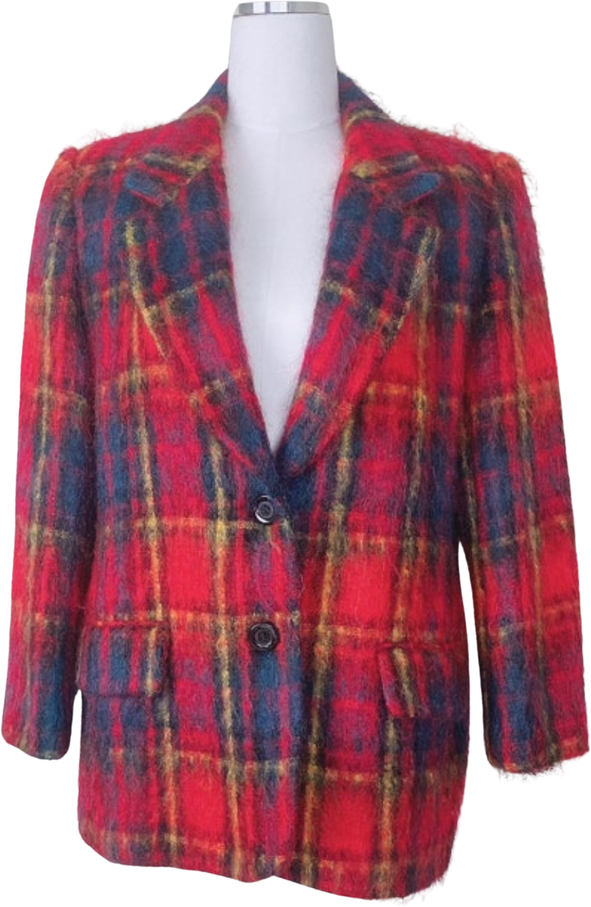 90s Vintage Red Mohair Blazer by Harlan New York | Shop THRILLING