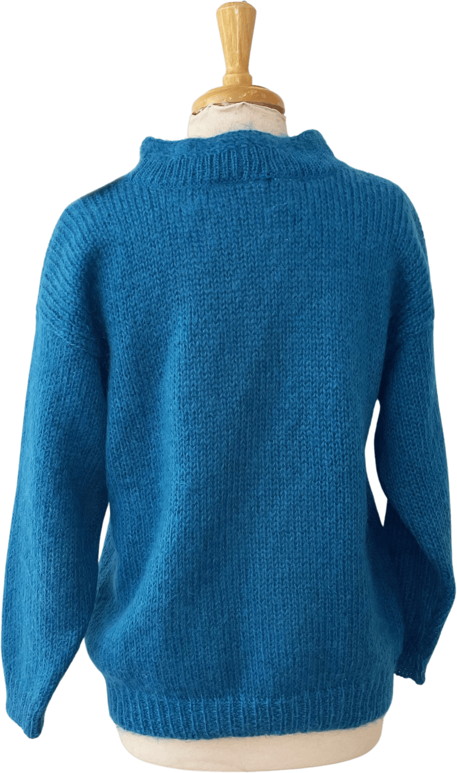 Vintage 80’s Cerulean Blue Chunky Knit Mohair Blend Sweater by Rafaella ...