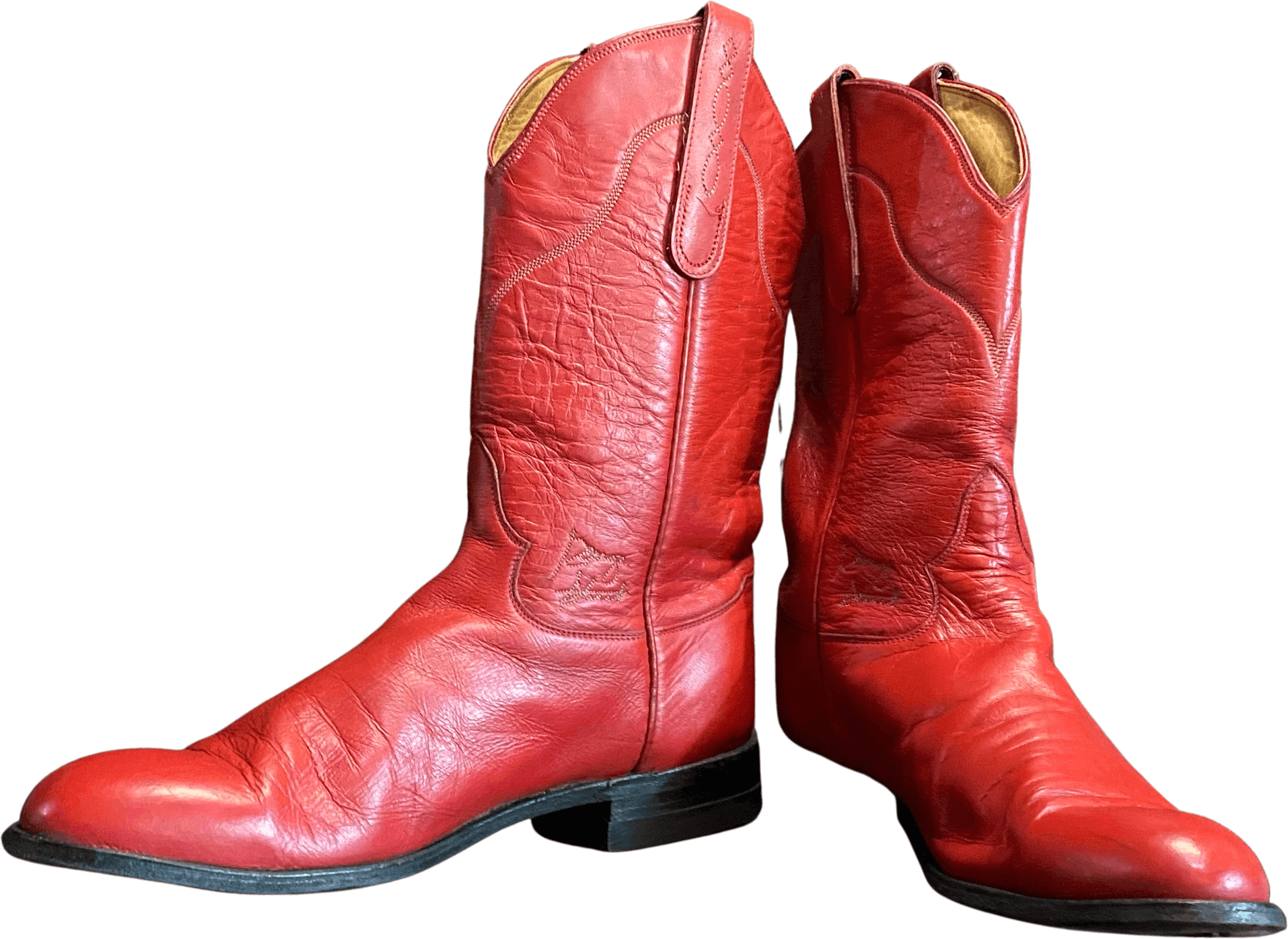 Vintage George Strait Western Roper Red Cowboy Boots by Tony Lama ...