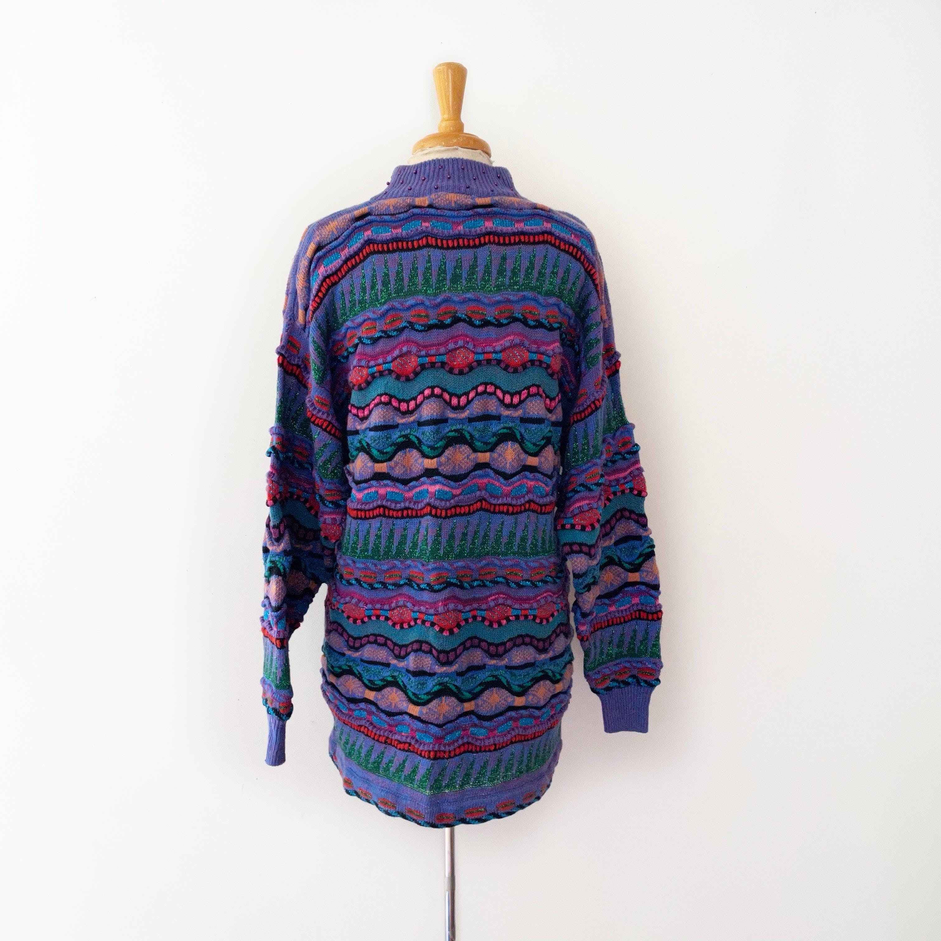 Vintage 80’s Oversized Chunky Knit “dad” Sweater by Marieakim | Shop ...