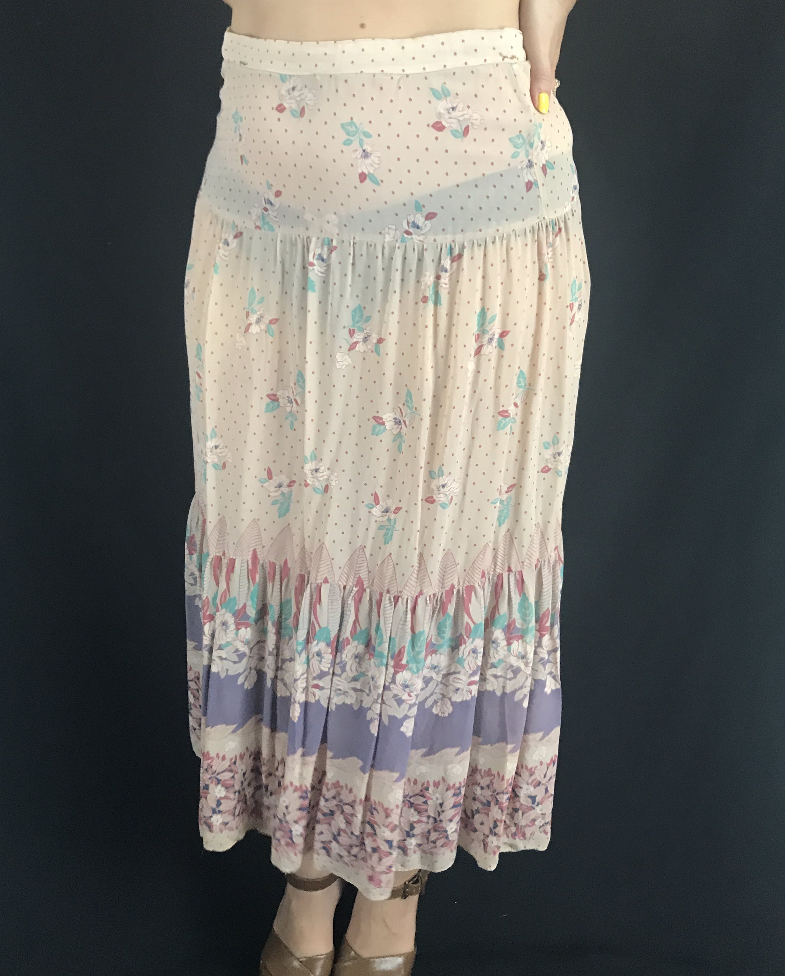 Vintage 70's Sheer Floral Skirt | Shop THRILLING