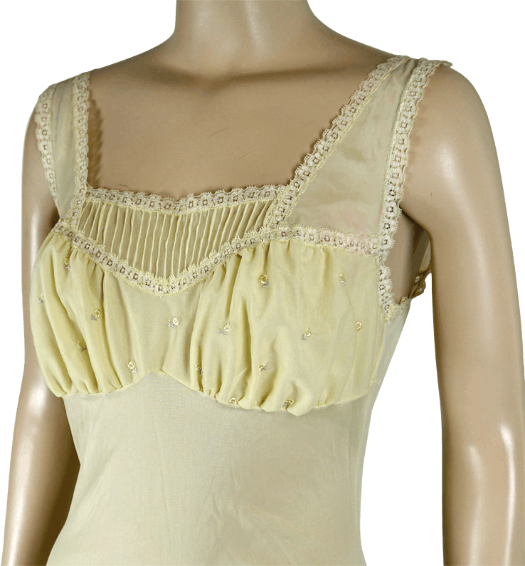 Vintage 50's Pale Yellow Embroidered Nightgown by Van Raalte Myth ...