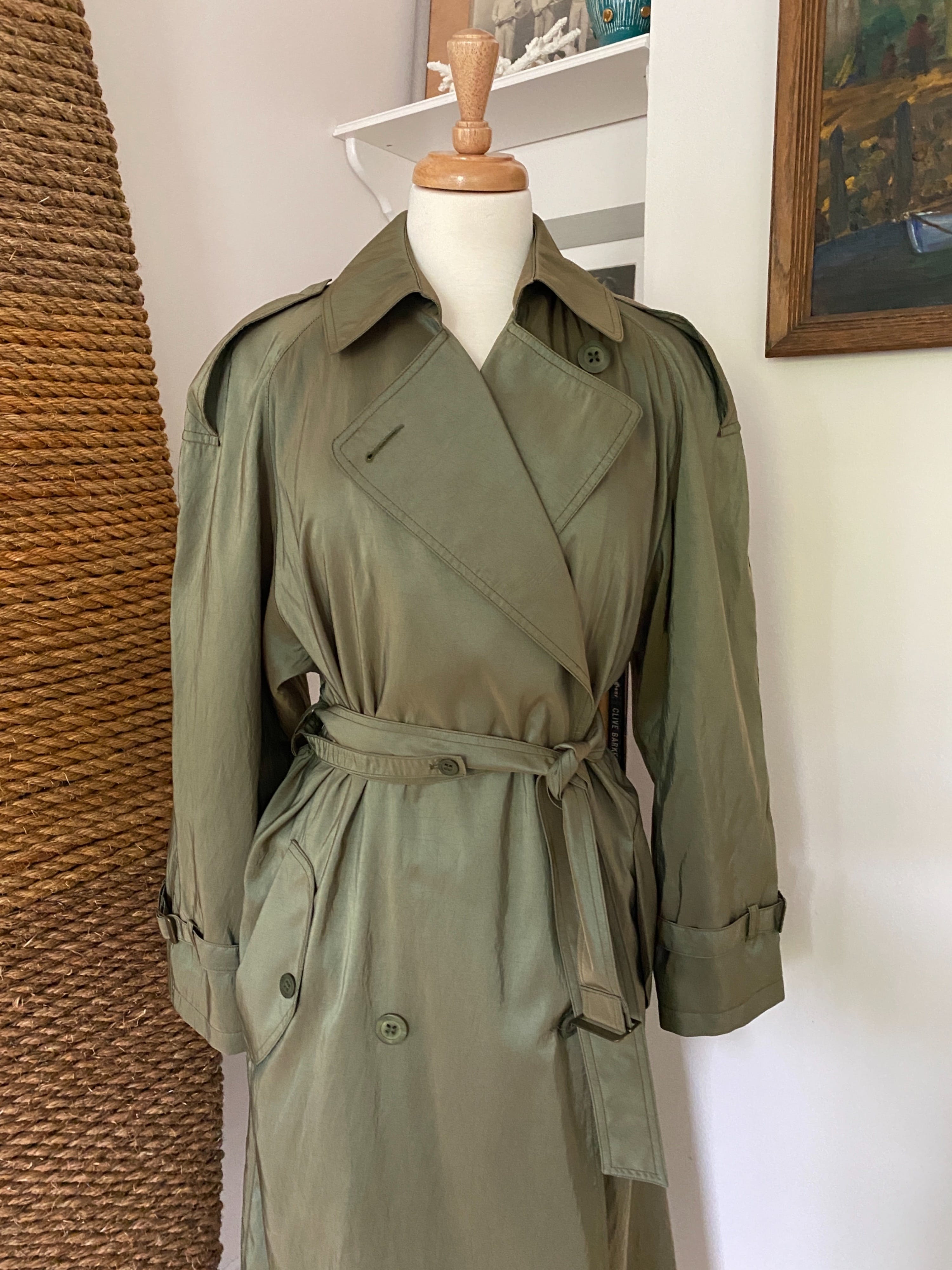 Vintage Iridescent Olive Green Trench Coat by Jones NY | Shop THRILLING