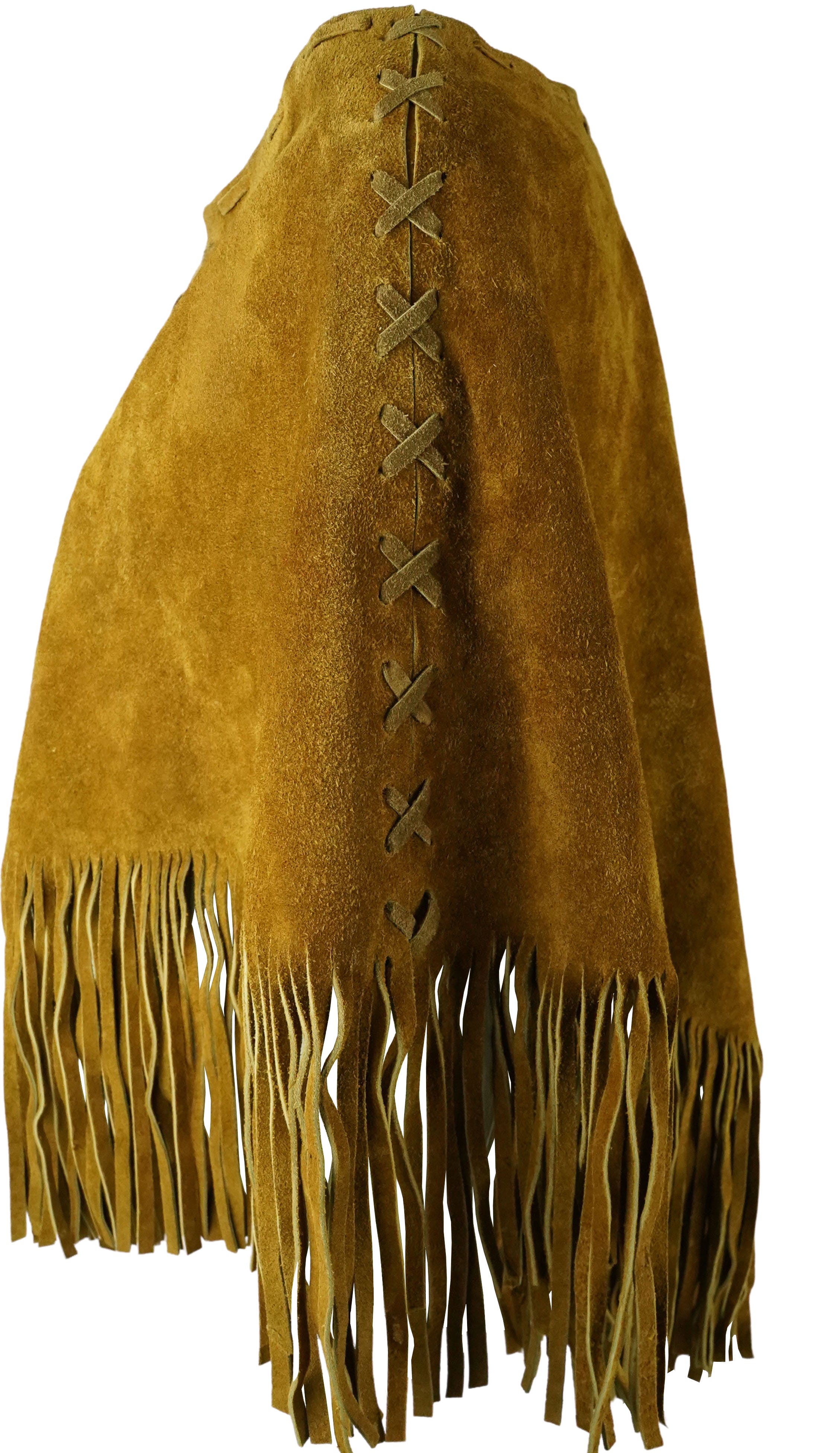 Vintage 70's Suede Poncho with Studs and Fringe - Free Shipping - Thrilling