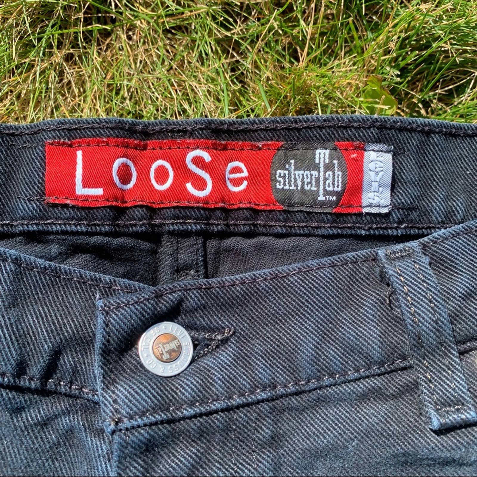 Vintage 90s Levis Silvertab Loose Fit Black Jeans by Levi's | Shop THRILLING