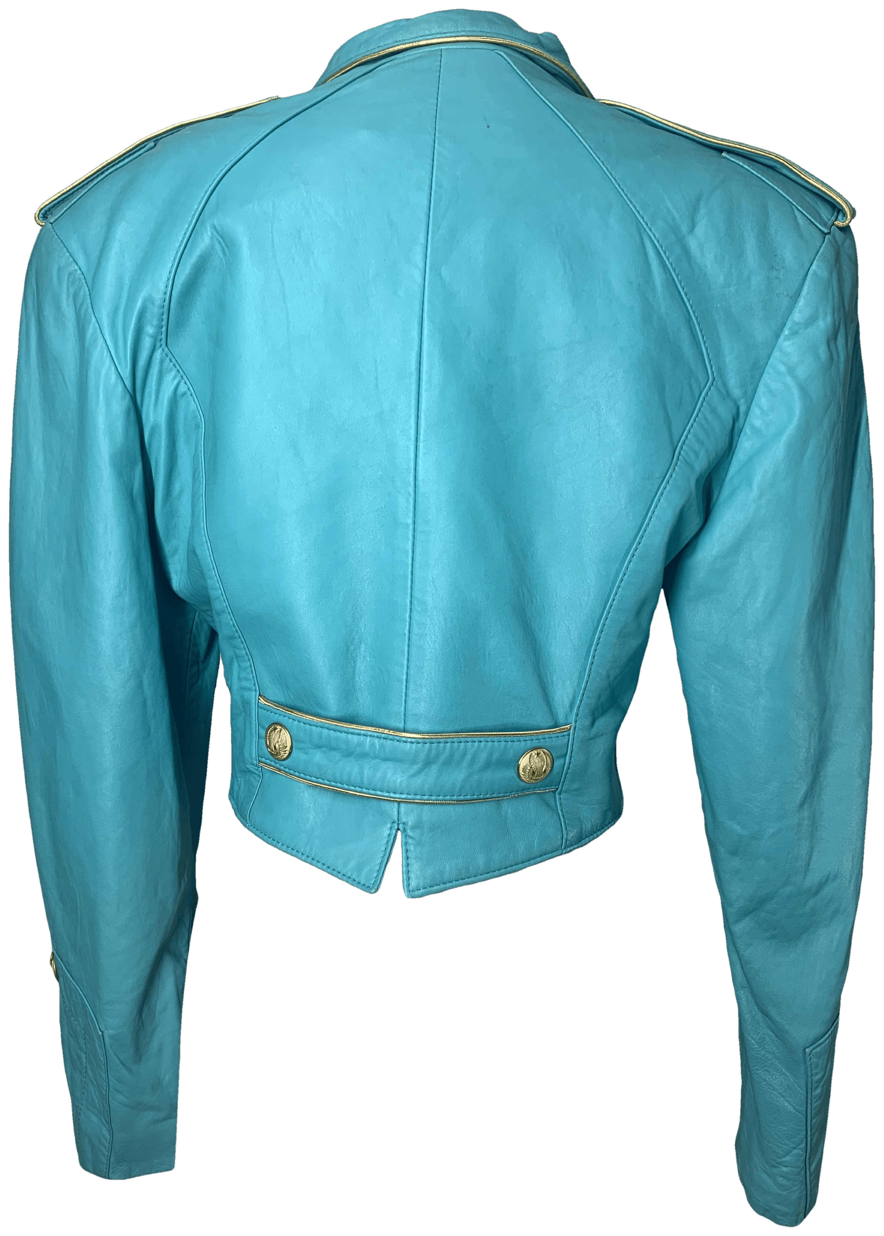 Vintage Teal Leather Jacket by Micheal Hoban For North Beach Leather ...