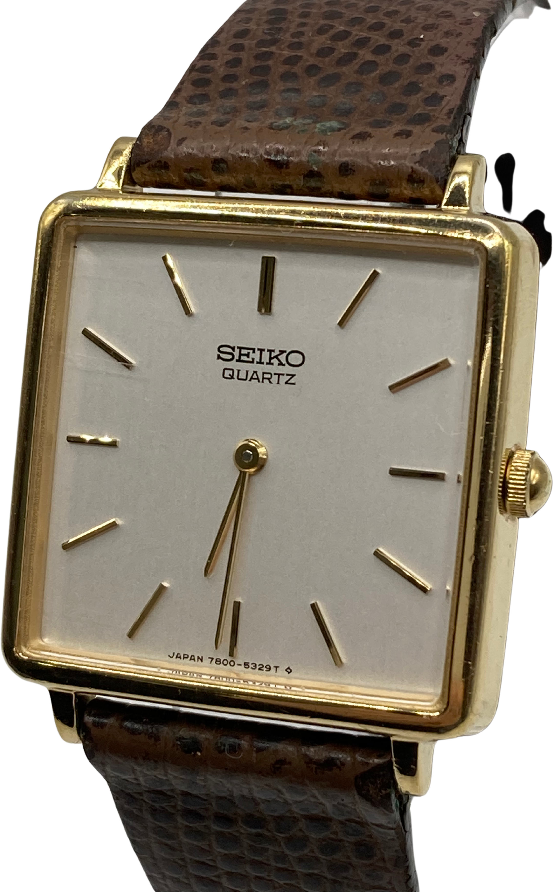 Vintage 80s Brown Leather Gold Tone Dial Watch By Seiko | Shop THRILLING