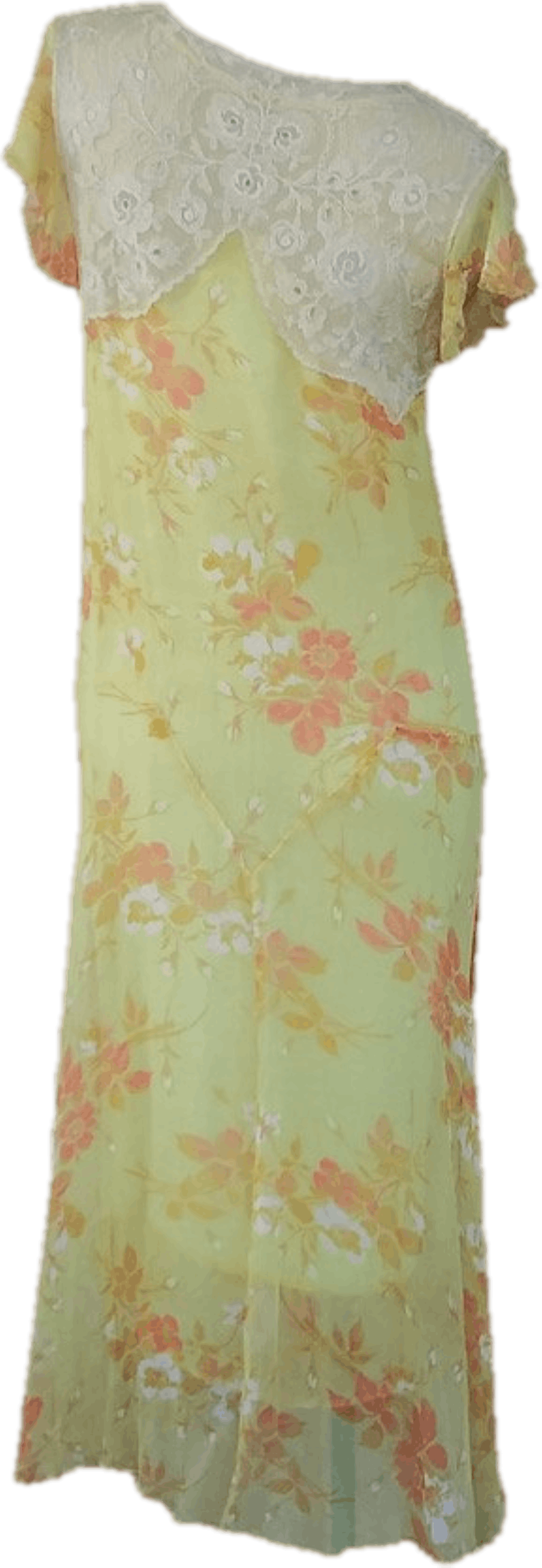 Vintage 20’s Silk Tea Chiffon Floral Dress | Shop THRILLING