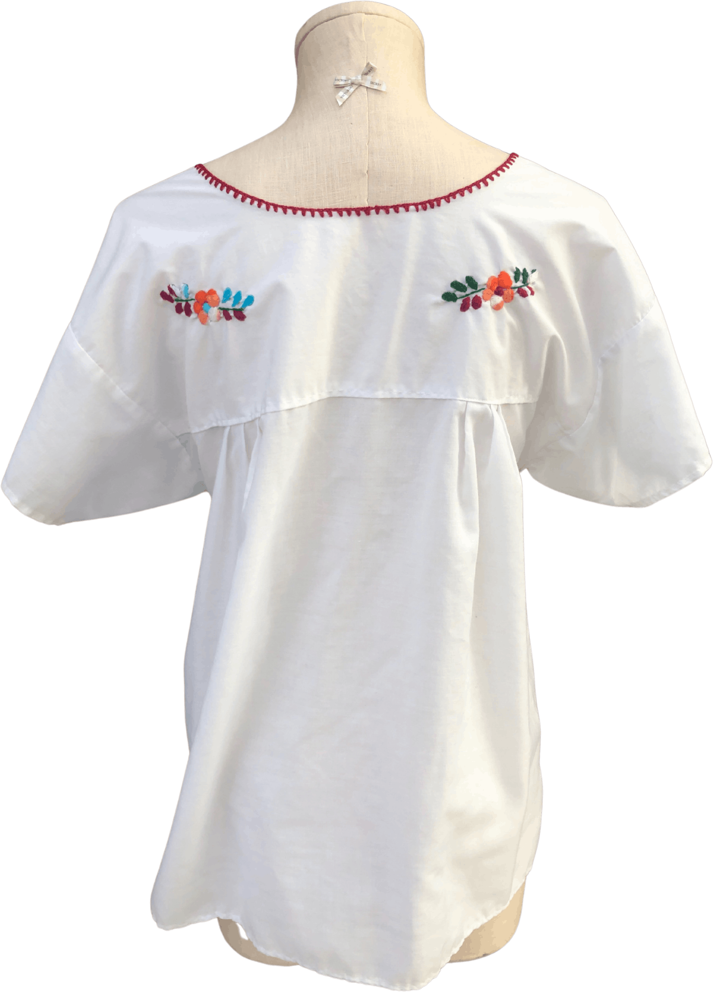 Vintage Multicolor Floral Embroidered White Blouse - Thrilling