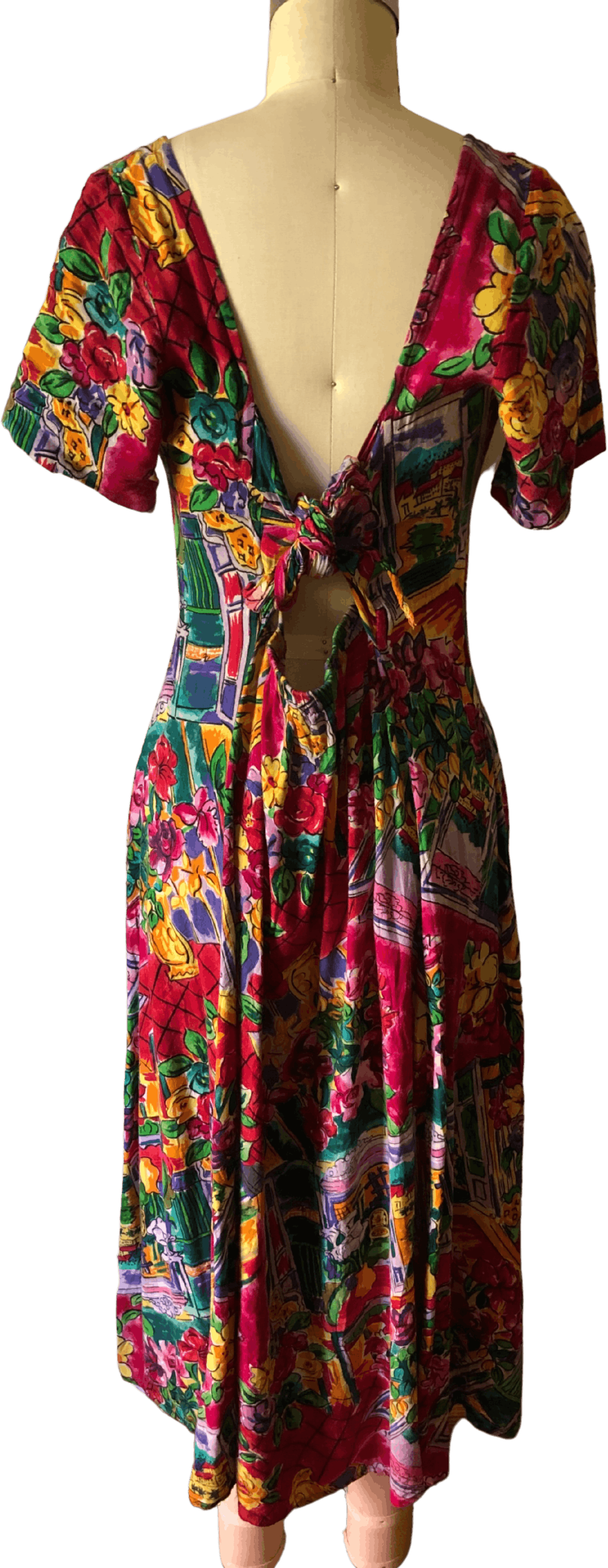 90's Gauzy Watercolor Floral Backless Dress by Vintage | Shop THRILLING