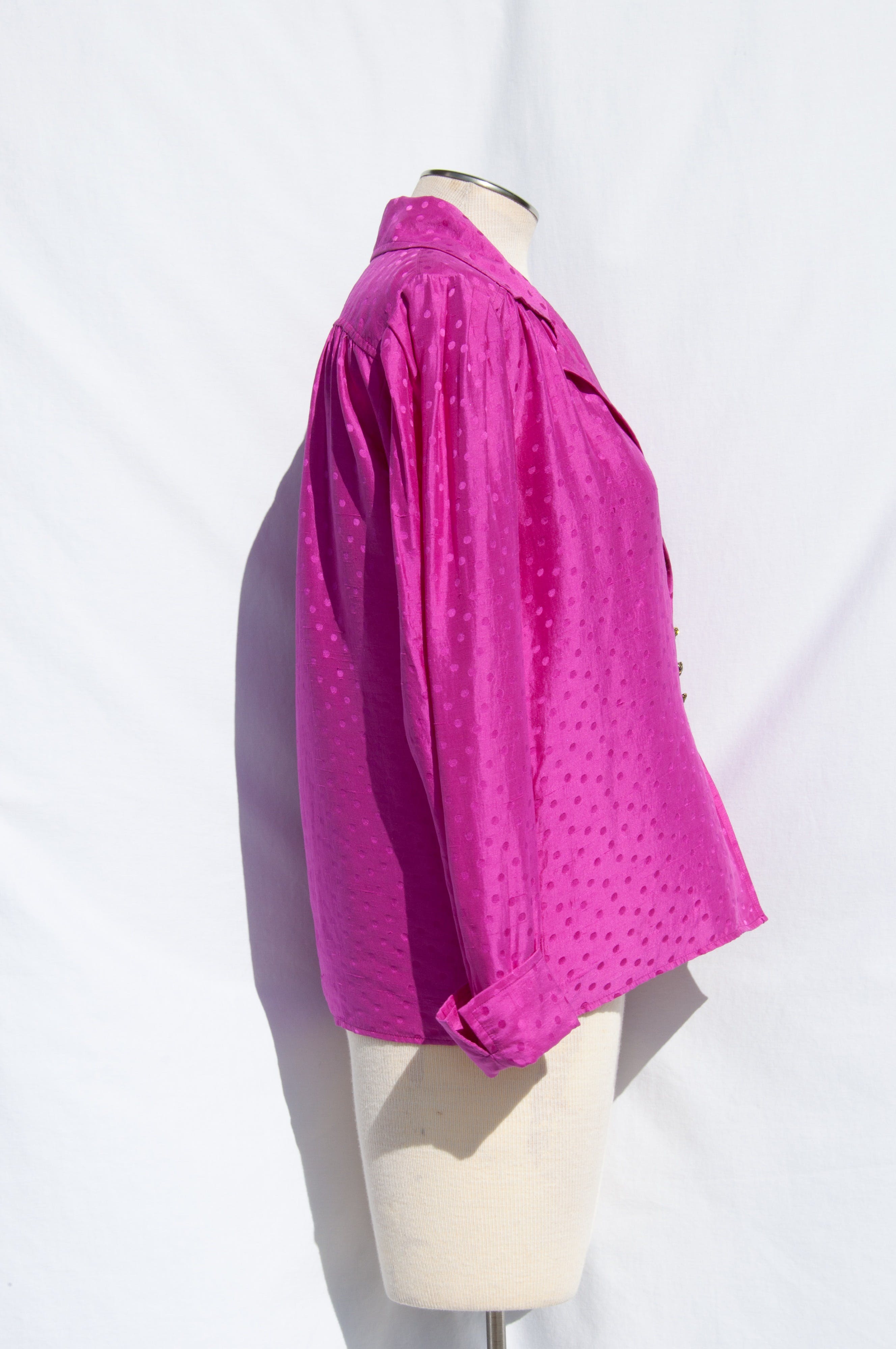 Vintage 90's Fuschia Pink Raw Silk Blouse by Yves Saint Laurent | Shop ...