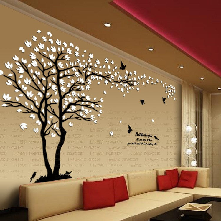  Crystal  3D Modern Tree Wall  Art  Stickers  For Living Room 
